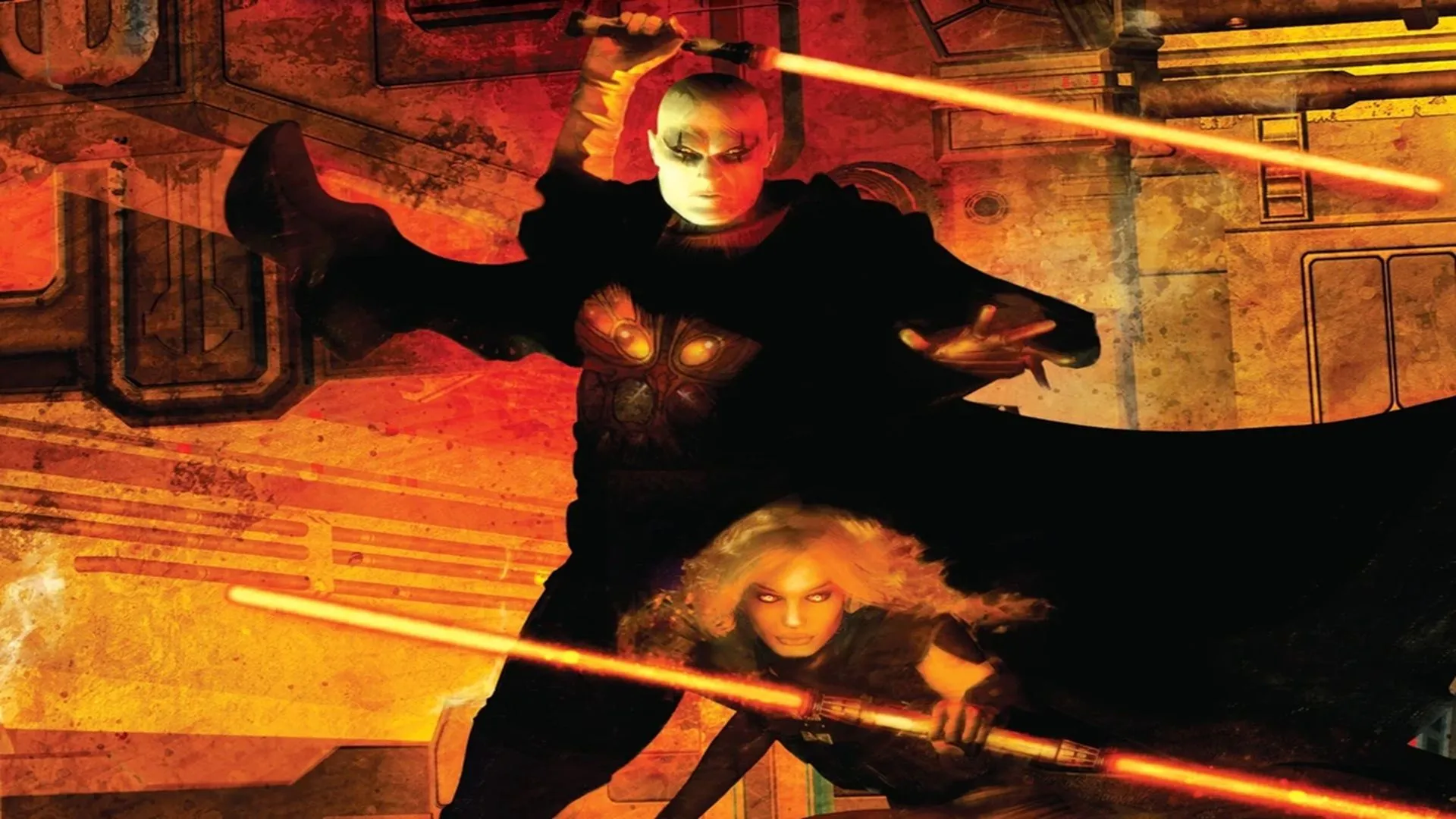 Bìa tiểu thuyết Star Wars Darth Bane: Rule of Two với hình ảnh Bane và Zannah, đại diện cho Quy tắc Hai của Sith.