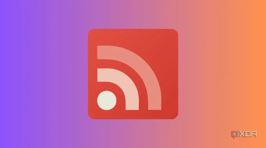 Biểu tượng Google Reader trên nền màu gradient