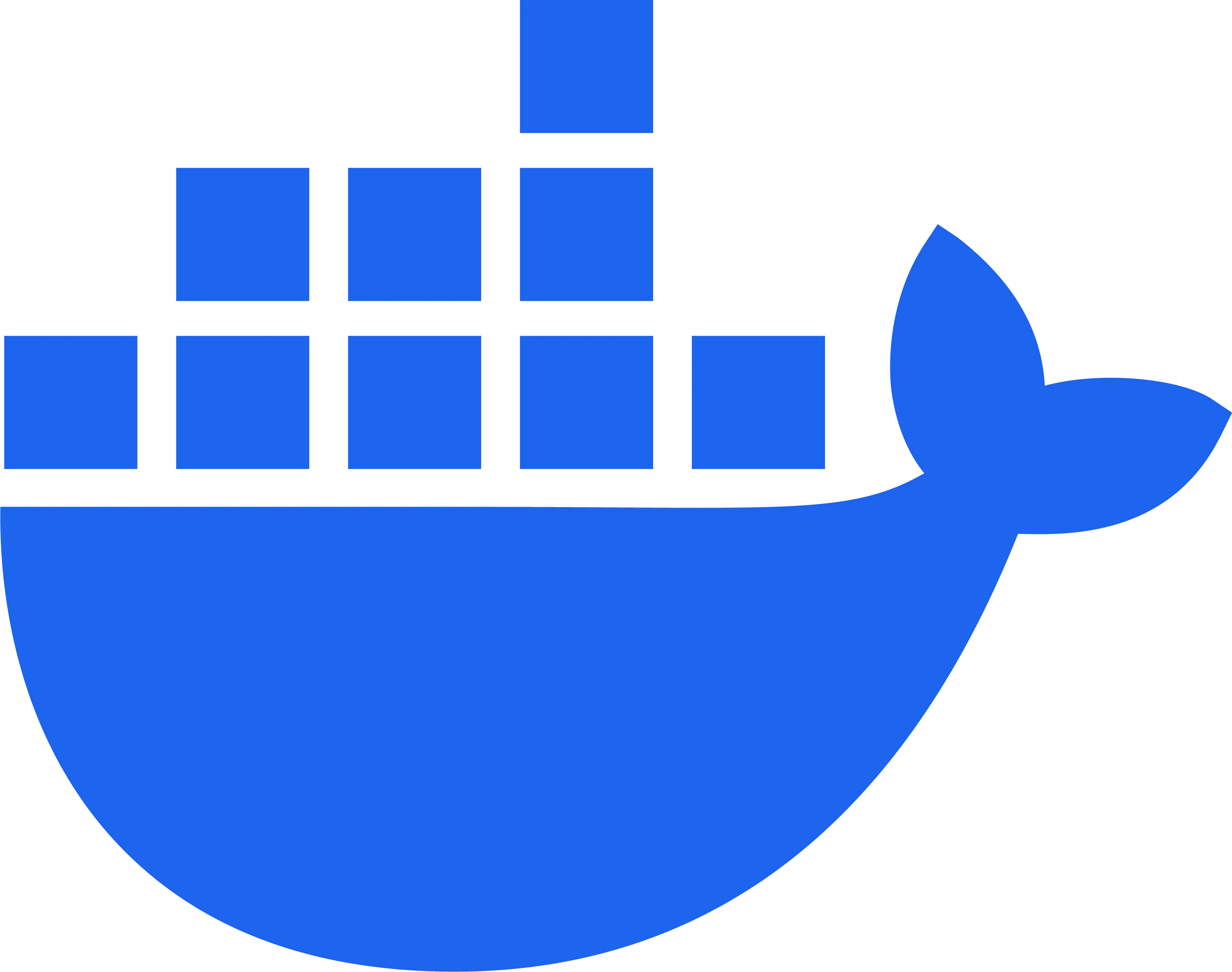 Biểu tượng logo Docker màu xanh, đại diện cho nền tảng container hóa