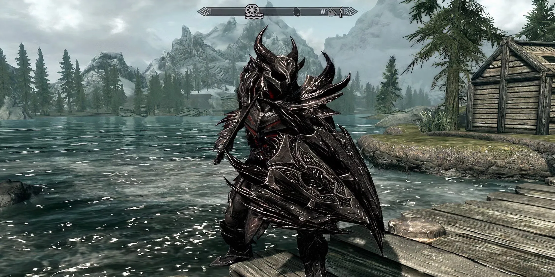 Bộ giáp Daedric ấn tượng trong Skyrim, một trong những trang bị mạnh nhất và được yêu thích