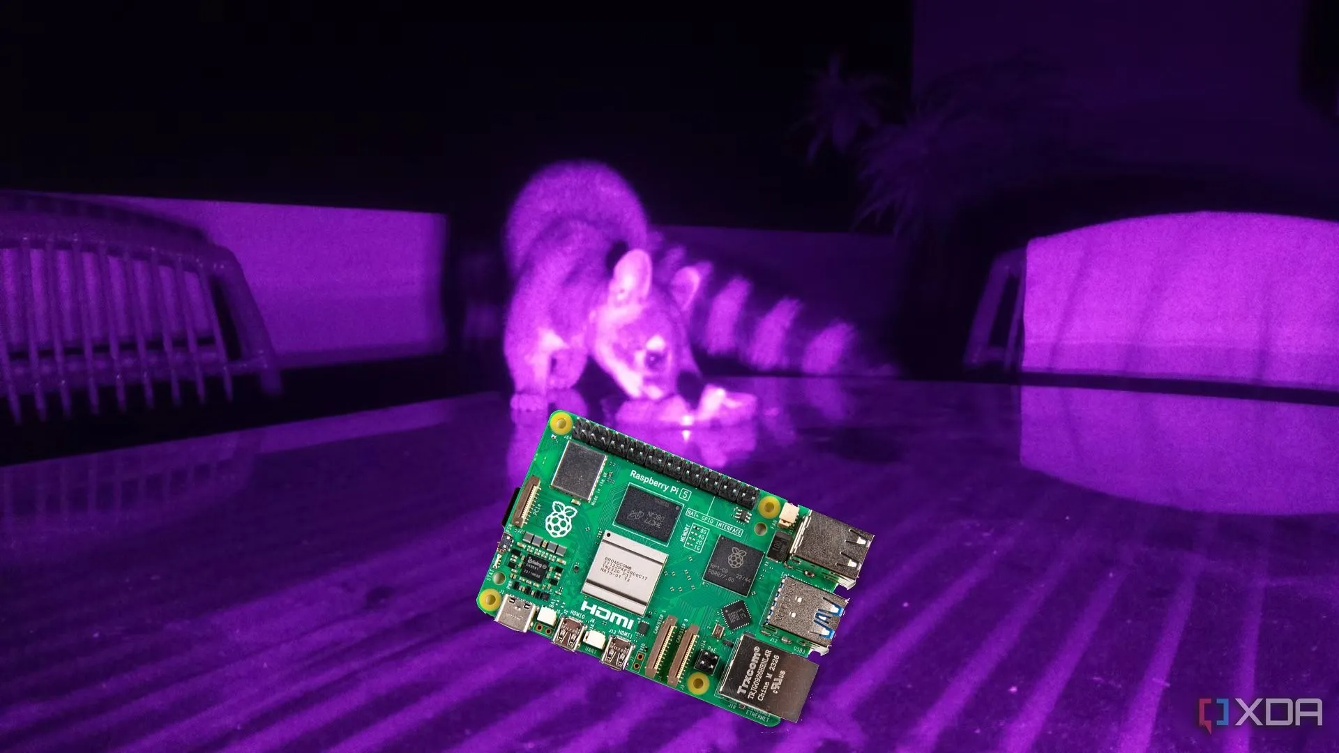 Bo mạch Raspberry Pi nhỏ gọn trên nền tím, tượng trưng cho tính linh hoạt và các dự án công nghệ sáng tạo