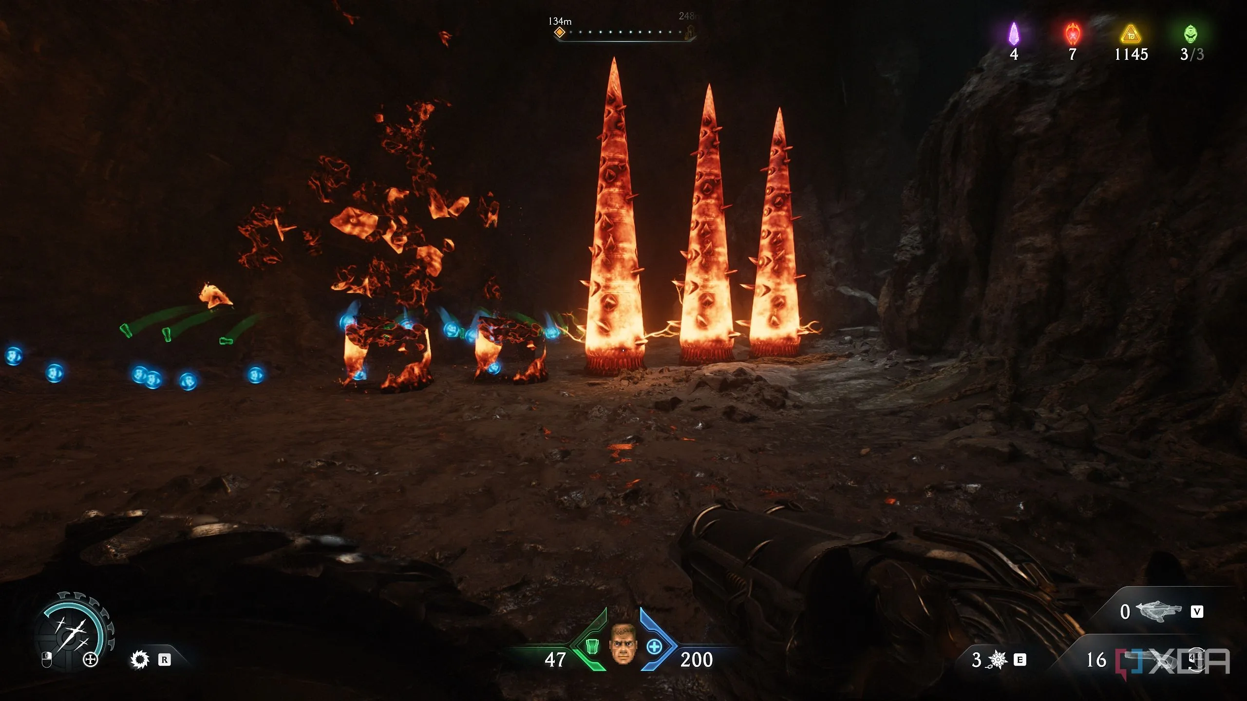 Các gai kim loại nóng chảy trong Chương 20 Doom The Dark Ages