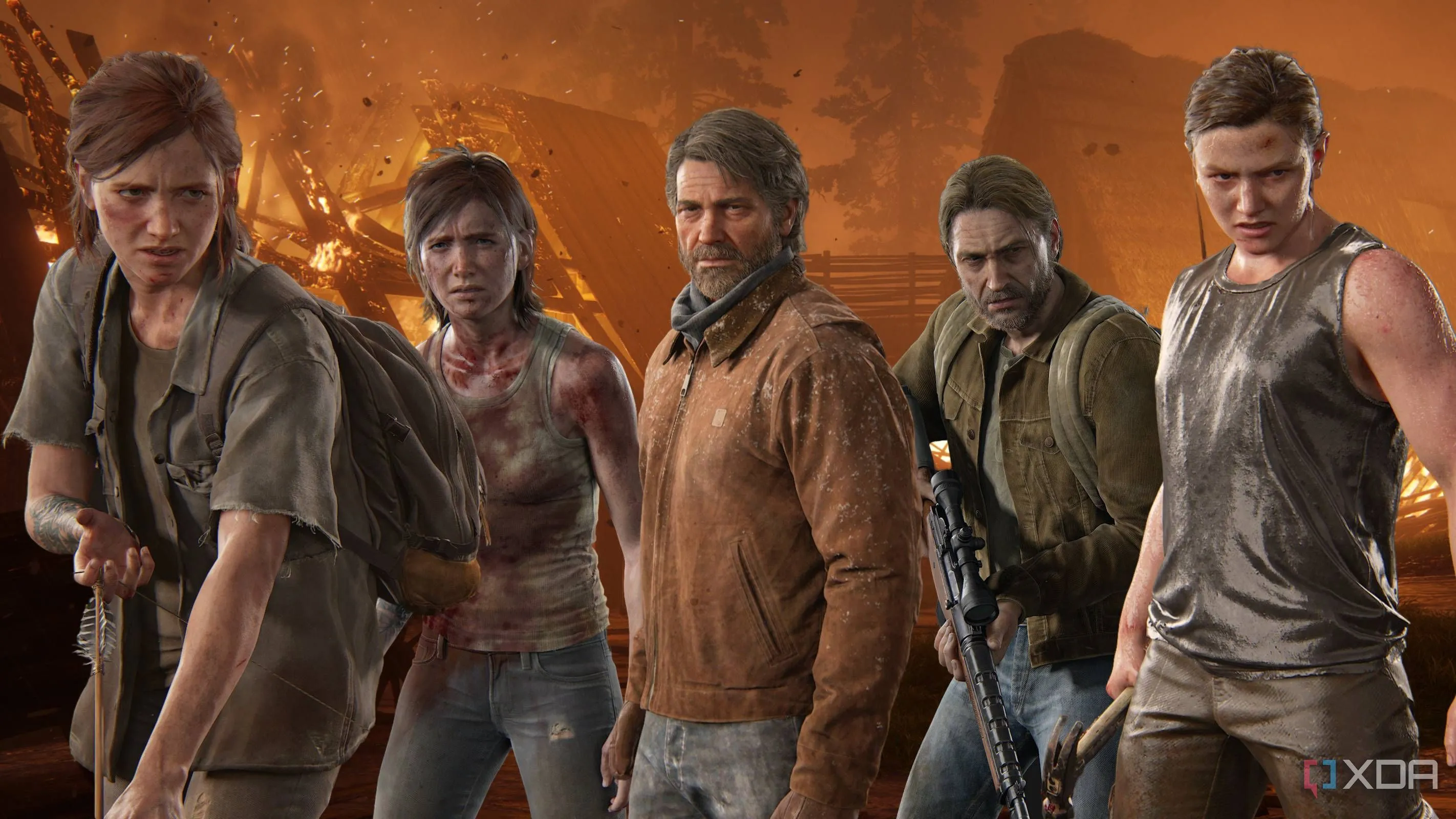 Các nhân vật chủ chốt Ellie, Joel, Tommy và Abby trong series game The Last of Us, thể hiện sự đa dạng góc nhìn trong cốt truyện.