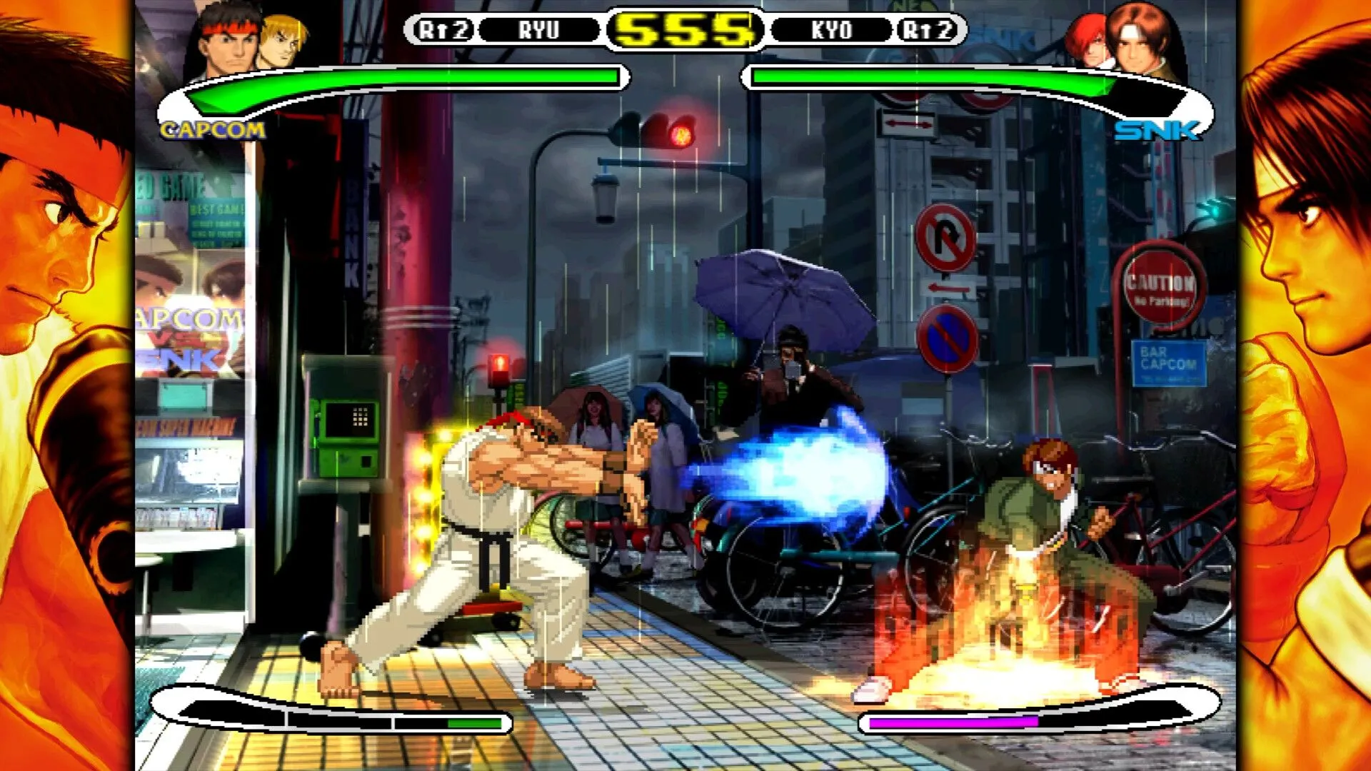 Cảnh chiến đấu trong game Power Stone, một trong những tựa game arcade quý hiếm có trong bộ sưu tập