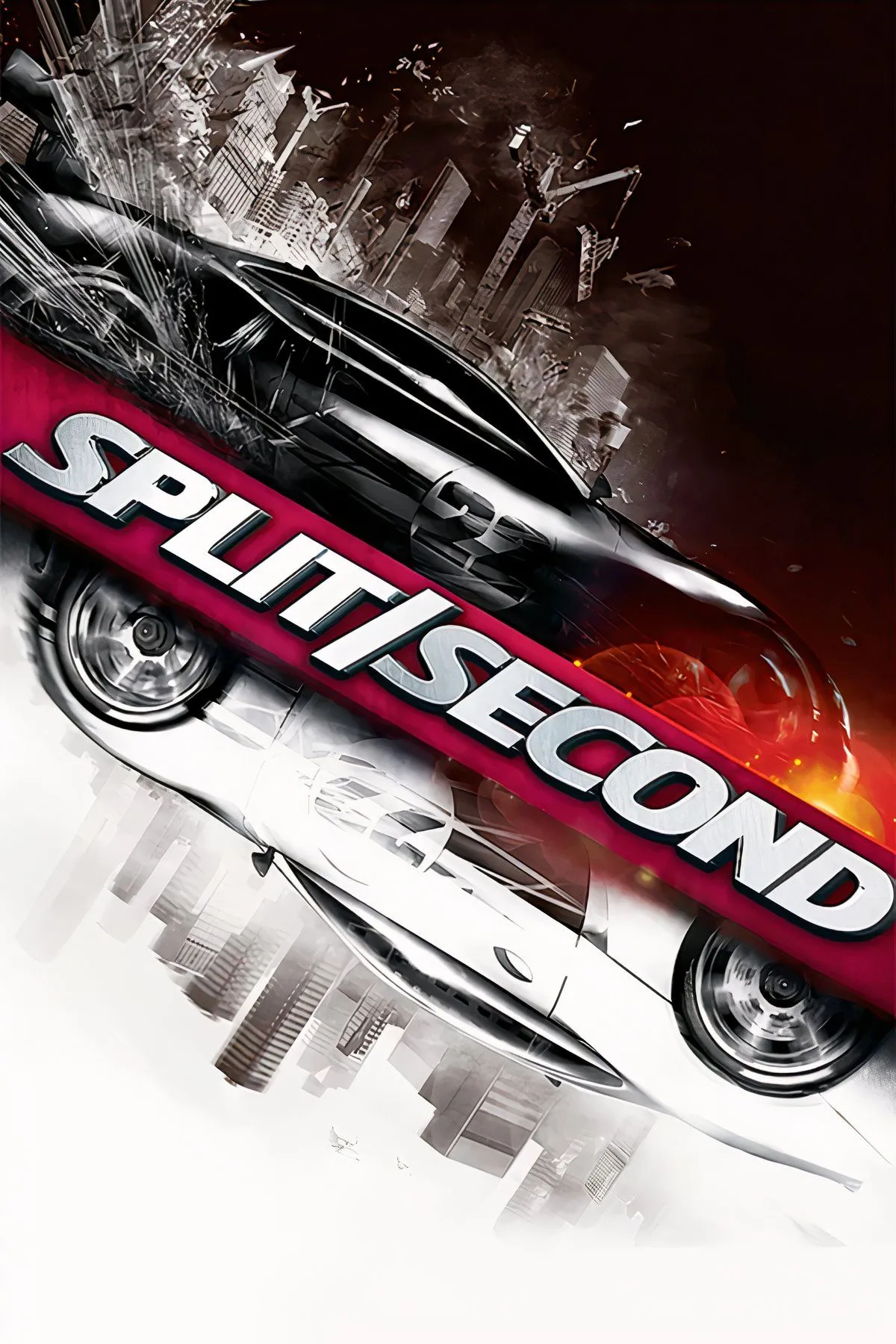 Cảnh đua xe đầy kịch tính với các vụ nổ và đổ nát môi trường trong game Split/Second của Black Rock Studios