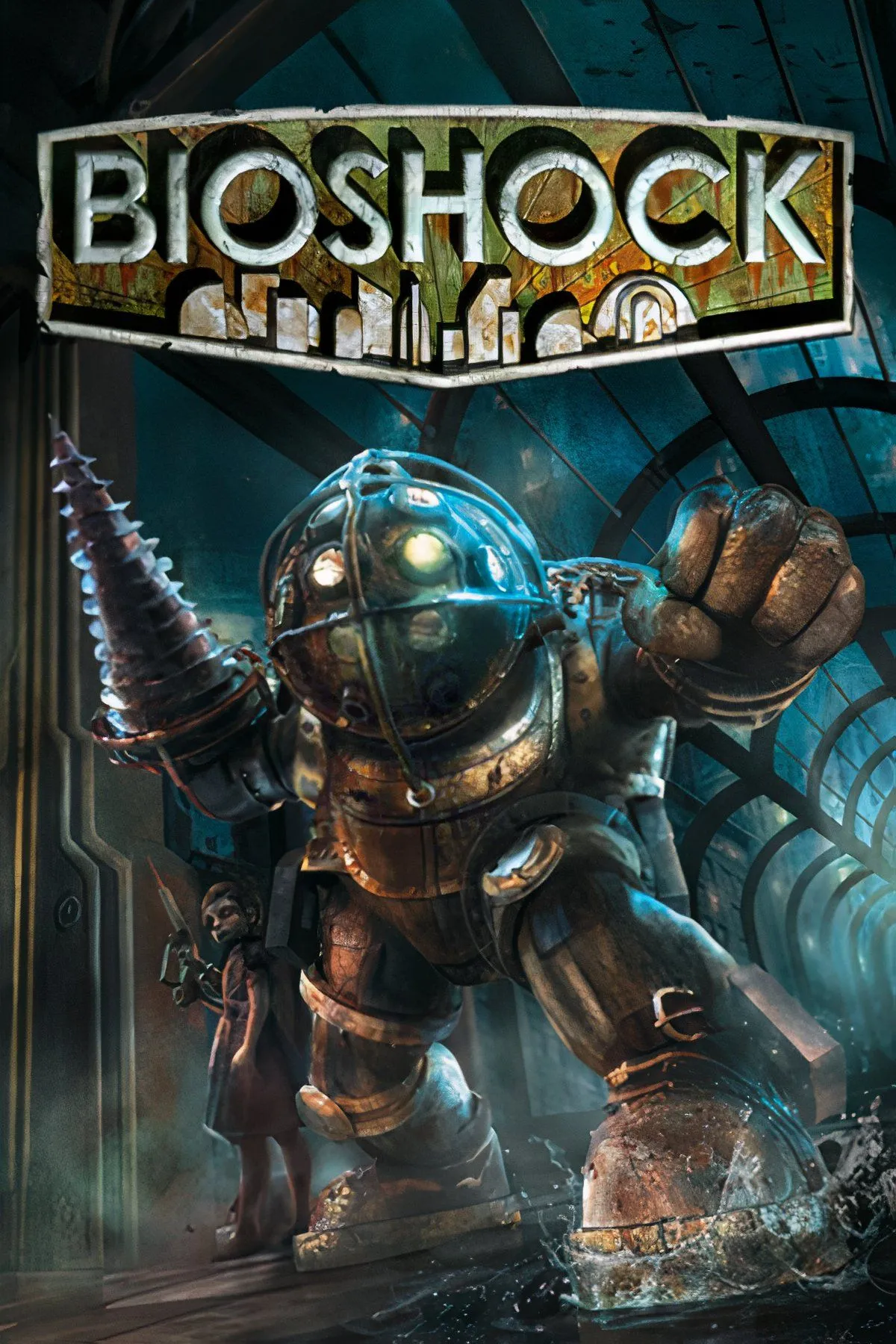 Cảnh Jack sử dụng khả năng plasmid trong BioShock, thể hiện yếu tố siêu năng lực và gameplay tương tác môi trường.