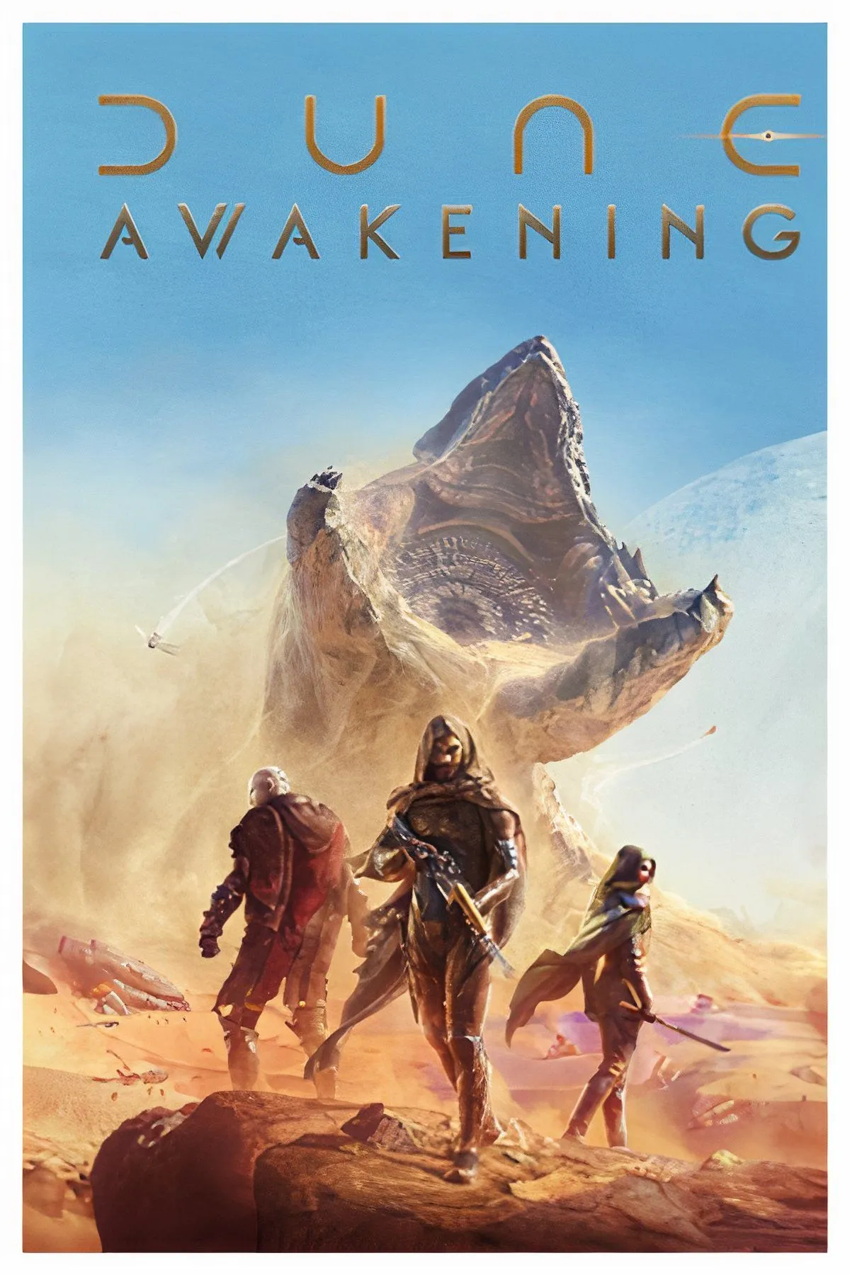 Cảnh quan sa mạc Arrakis trong game Dune: Awakening với sâu cát khổng lồ