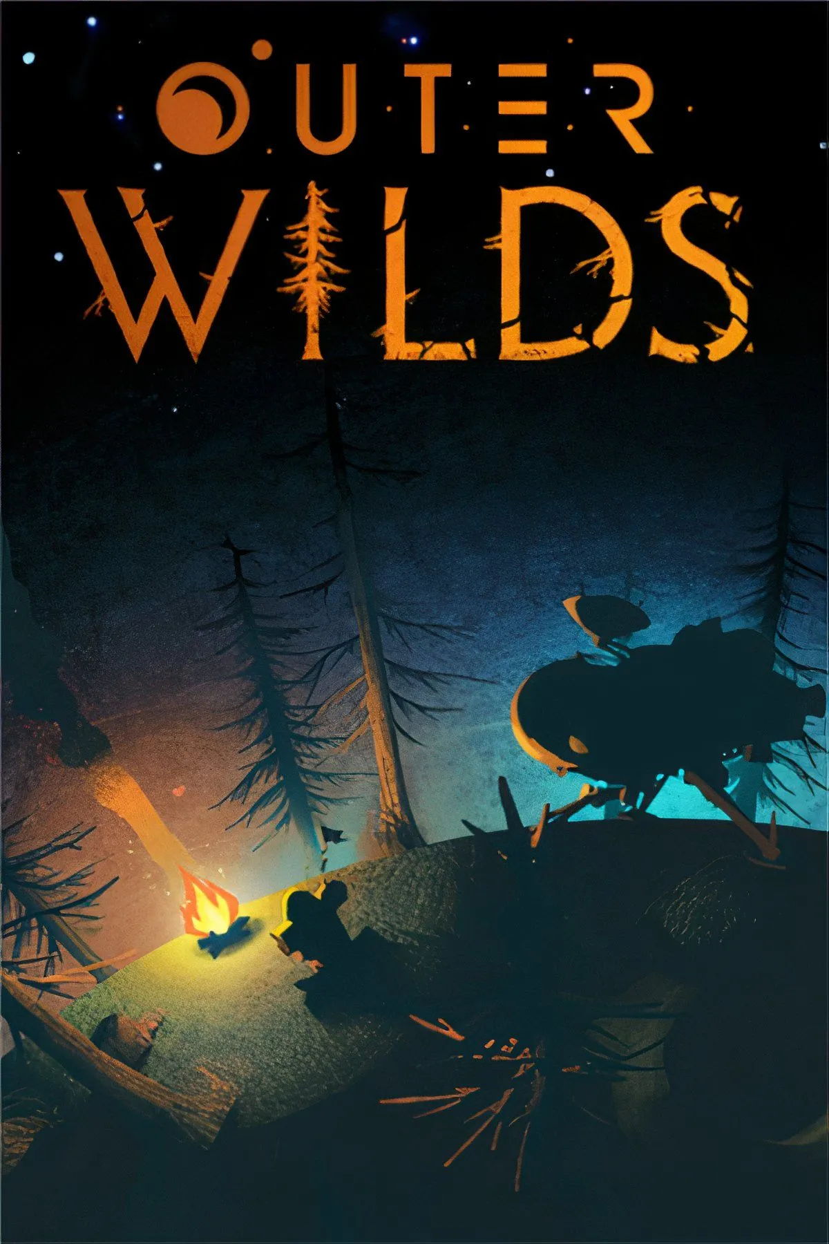 Cảnh vật lý và môi trường trong game Outer Wilds, một trò chơi phiêu lưu khám phá không gian đầy bí ẩn và vòng lặp thời gian.