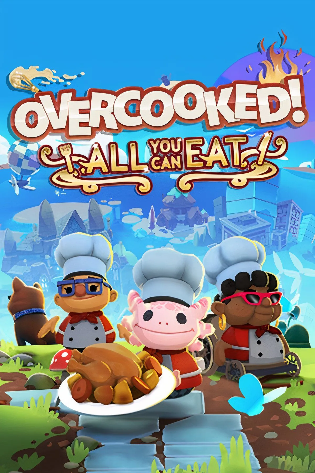 Cặp đôi cùng nhau phối hợp nấu ăn trong game mô phỏng vui nhộn Overcooked All You Can Eat