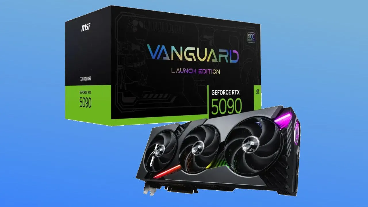 Card đồ họa MSI GeForce RTX 5090 VANGUARD với thiết kế tản nhiệt độc đáo