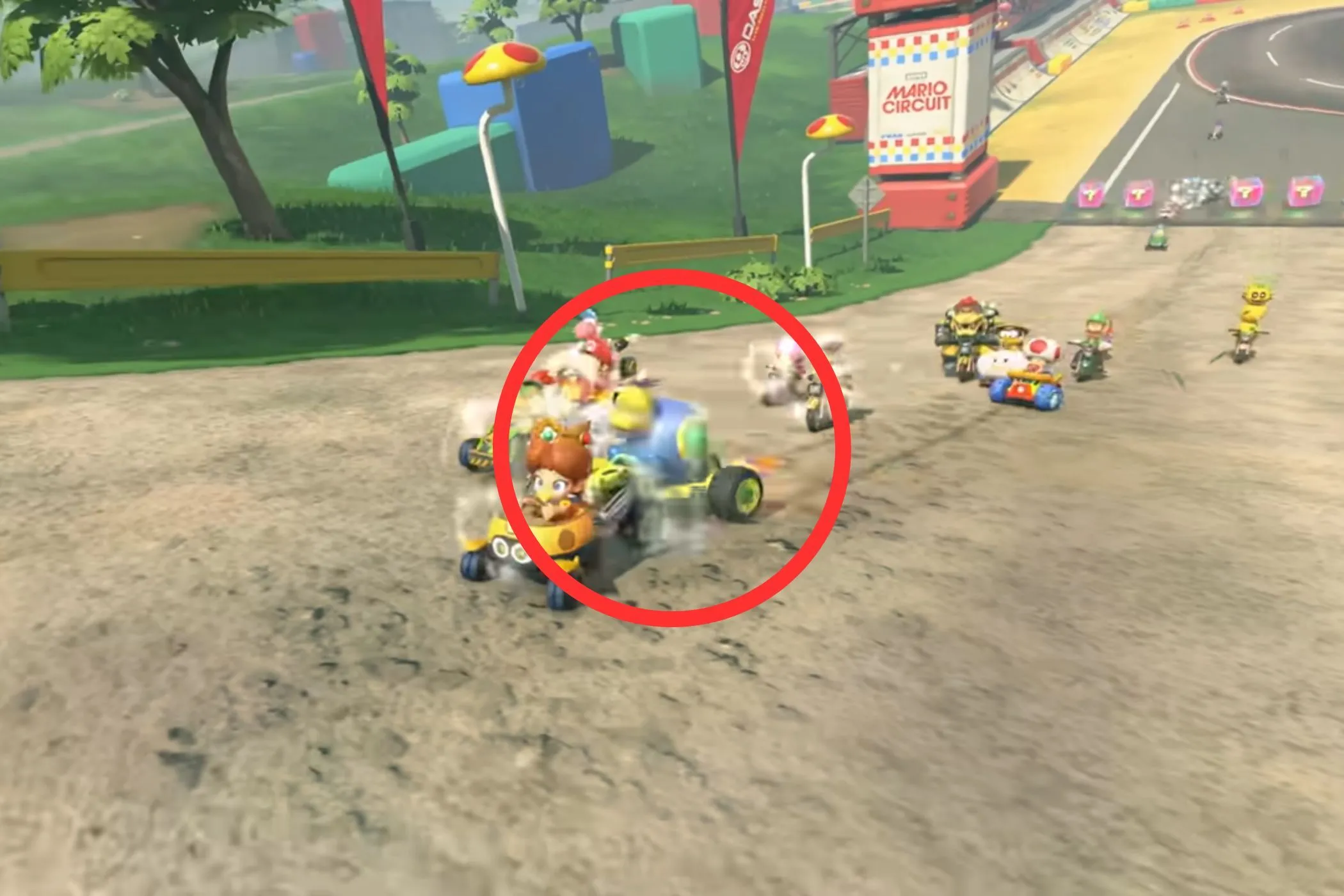 Cataquack lái xe kart trên đường đua trong Mario Kart World