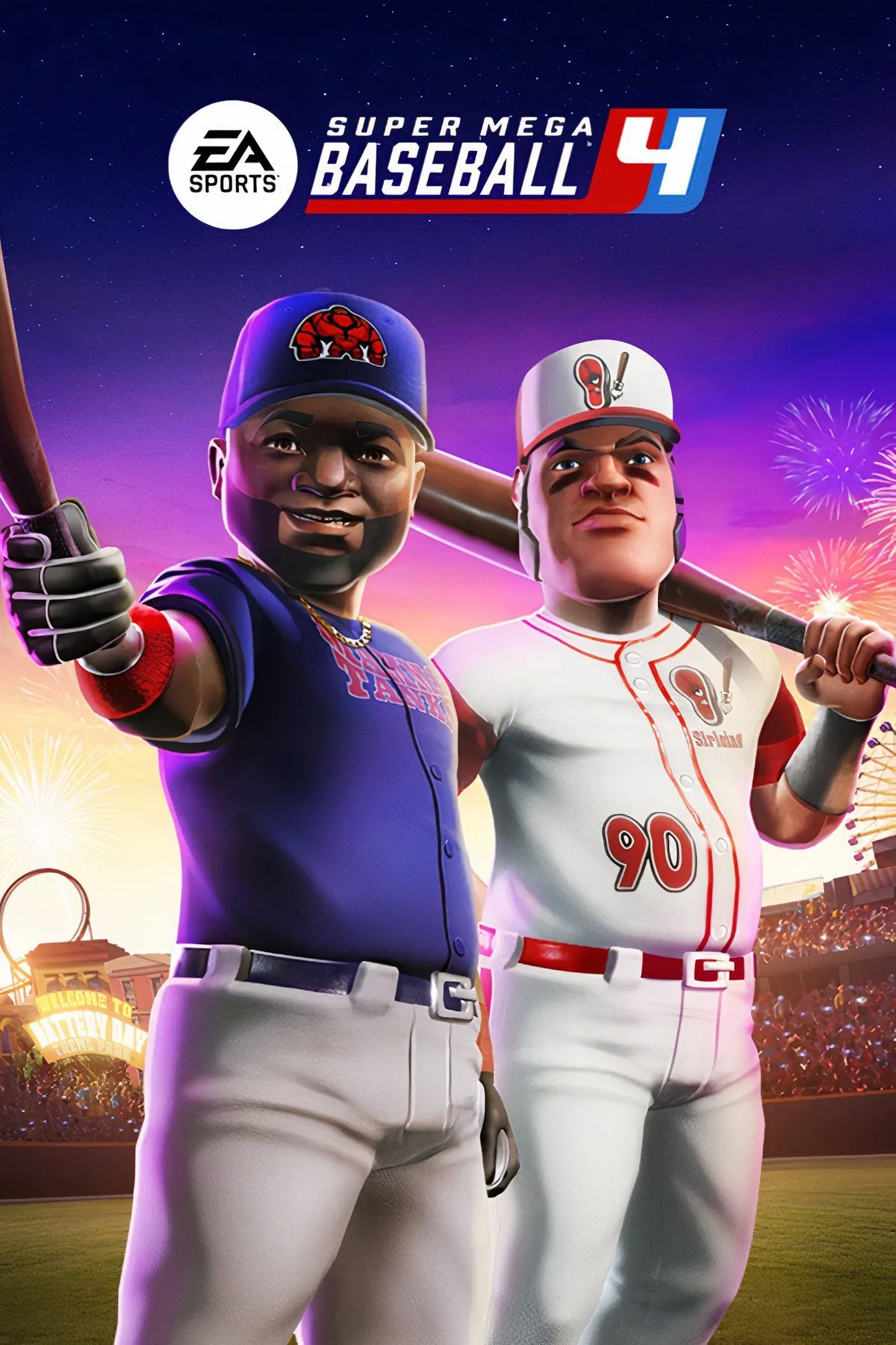Cầu thủ bóng chày trong Super Mega Baseball 4 chuẩn bị đánh bóng
