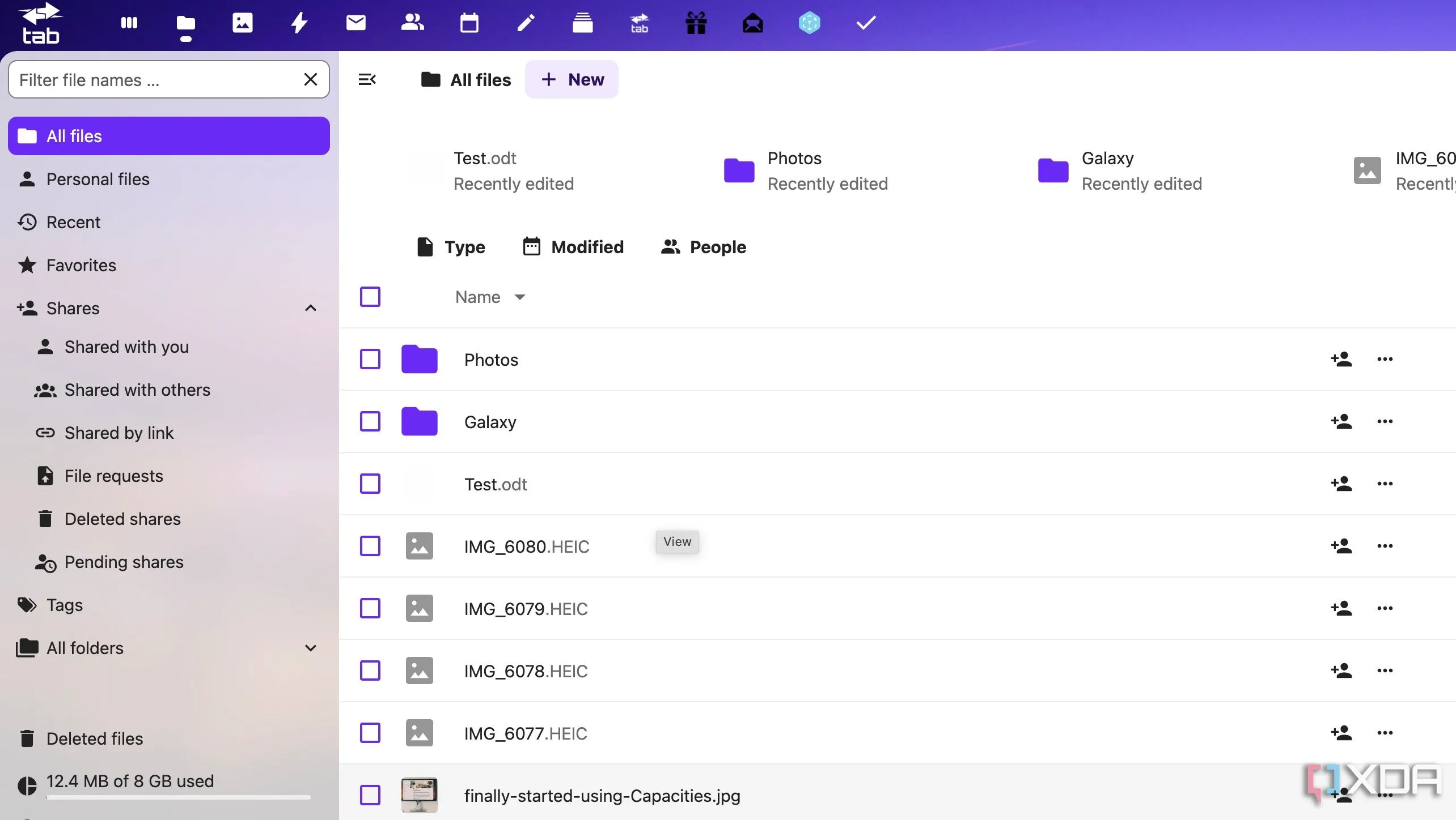 Cấu trúc thư mục của Nextcloud trên giao diện web, thể hiện tính linh hoạt của nền tảng mã nguồn mở