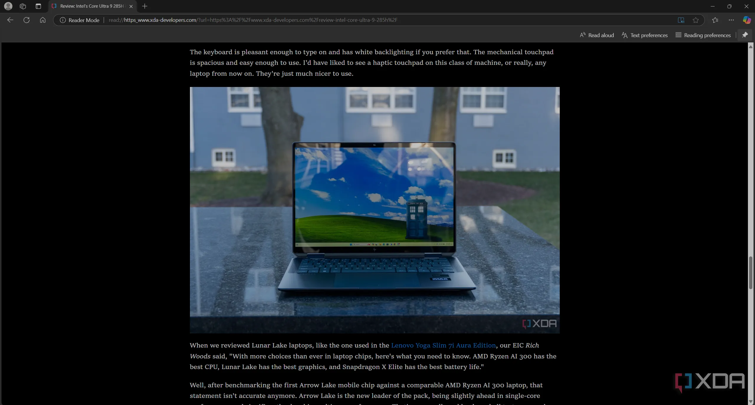 Chế độ Immersive Reader của Microsoft Edge hiển thị một trang web, loại bỏ các yếu tố gây xao nhãng