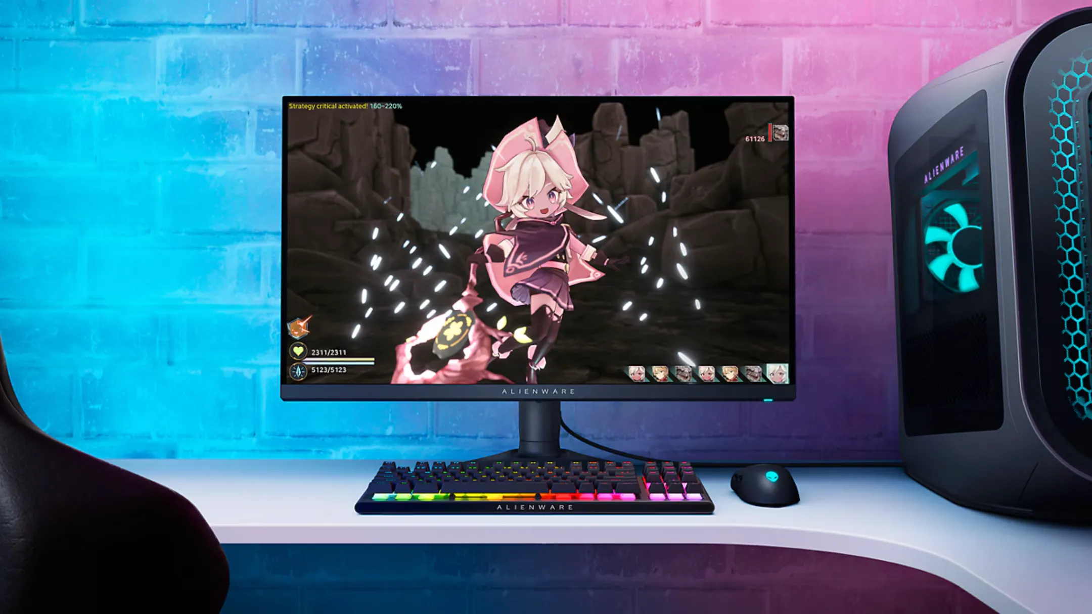 Chi tiết màn hình Alienware AW2724DM với khả năng điều chỉnh linh hoạt và các cổng kết nối