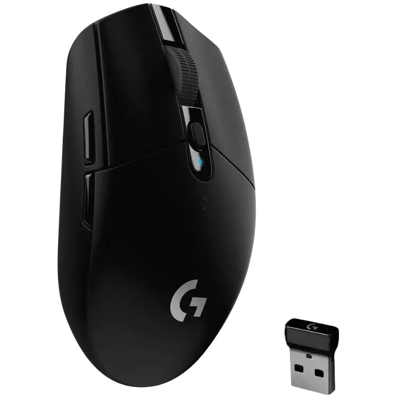 Chuột gaming không dây Logitech G305 Lightspeed màu đen, với thiết kế công thái học đơn giản