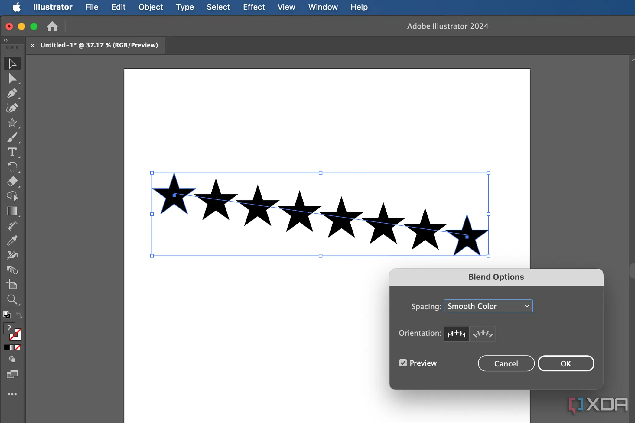 Công cụ Blend trong Adobe Illustrator