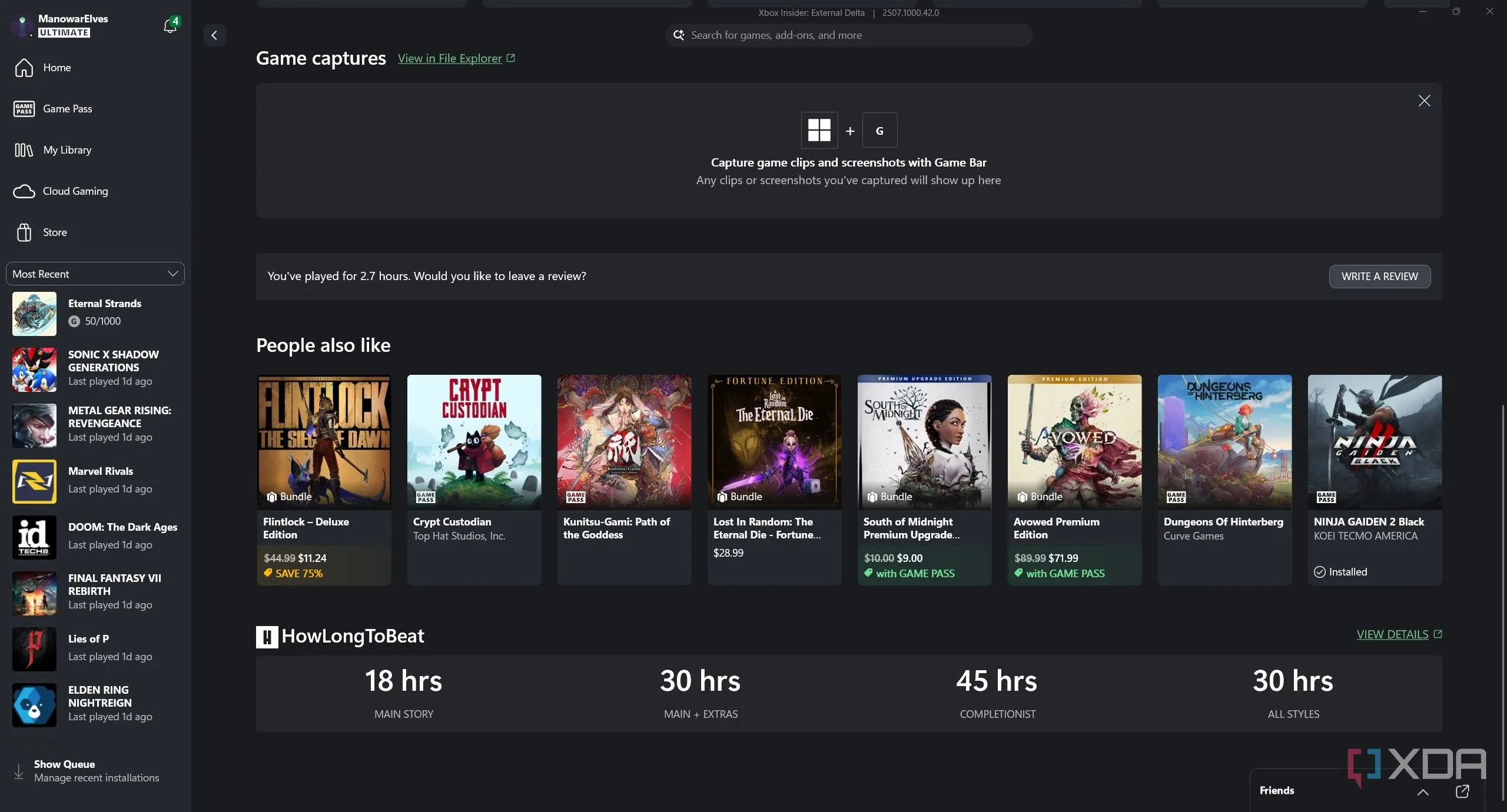Danh sách game trong Thư viện Xbox PC, thiếu thông tin metadata và hình ảnh đại diện cho các game ngoài Xbox