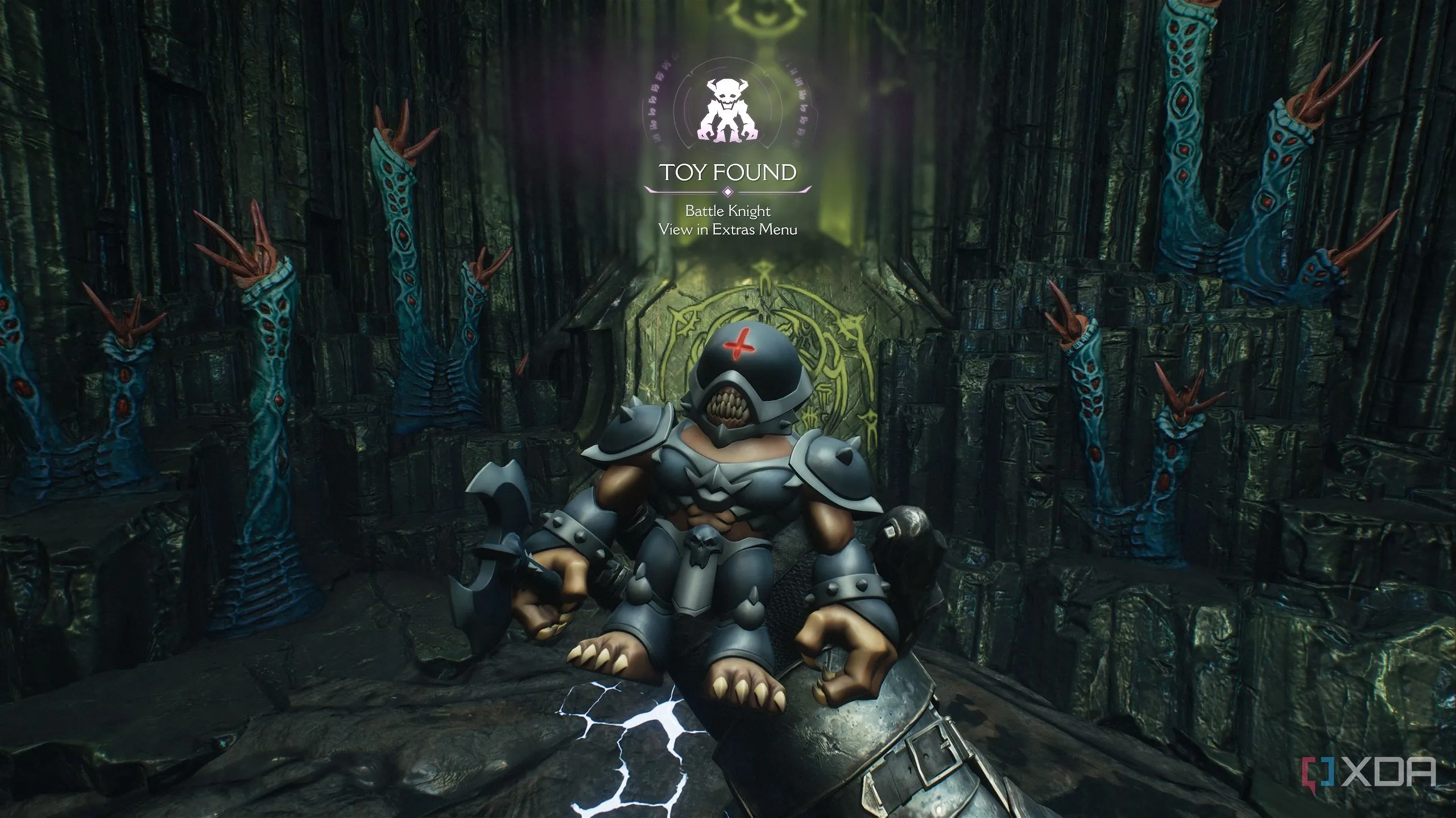 Đồ chơi Battleknight bí mật trong Chương 16 Doom: The Dark Ages.