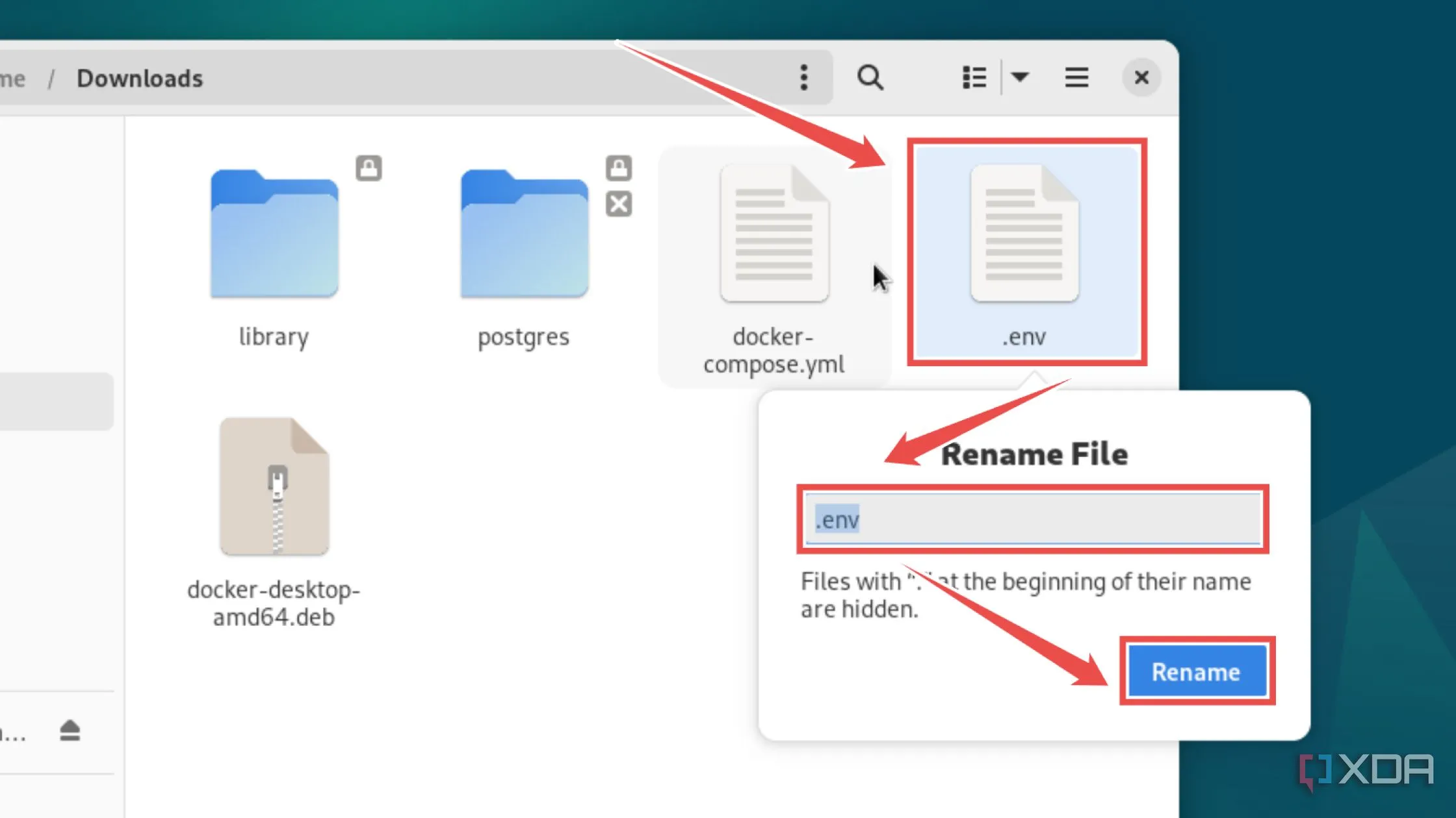 Đổi tên file example.env thành .env để hoàn tất cấu hình ban đầu cho Immich Docker