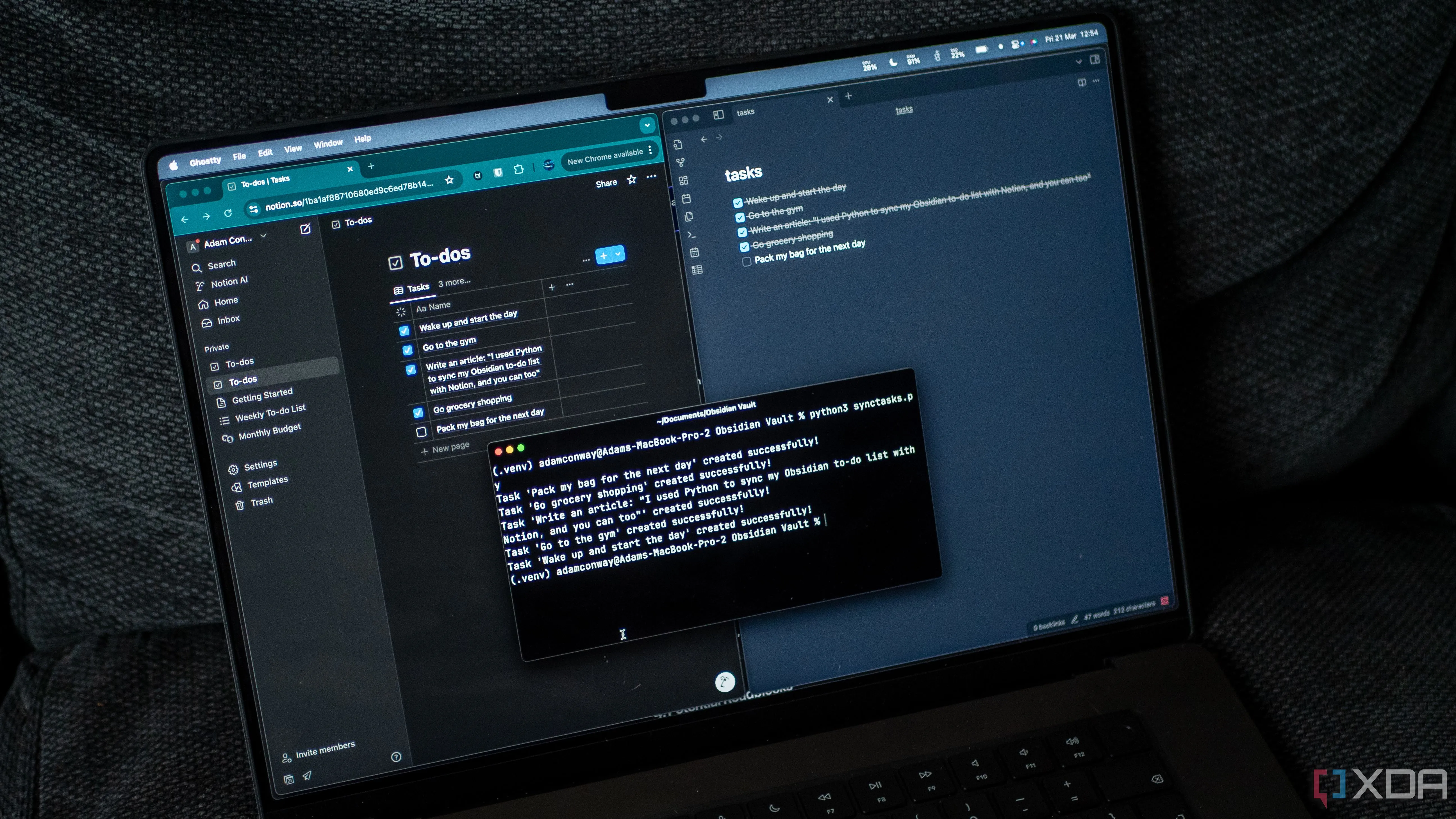 Đồng bộ hóa Obsidian với Notion bằng script Python trên MacBook