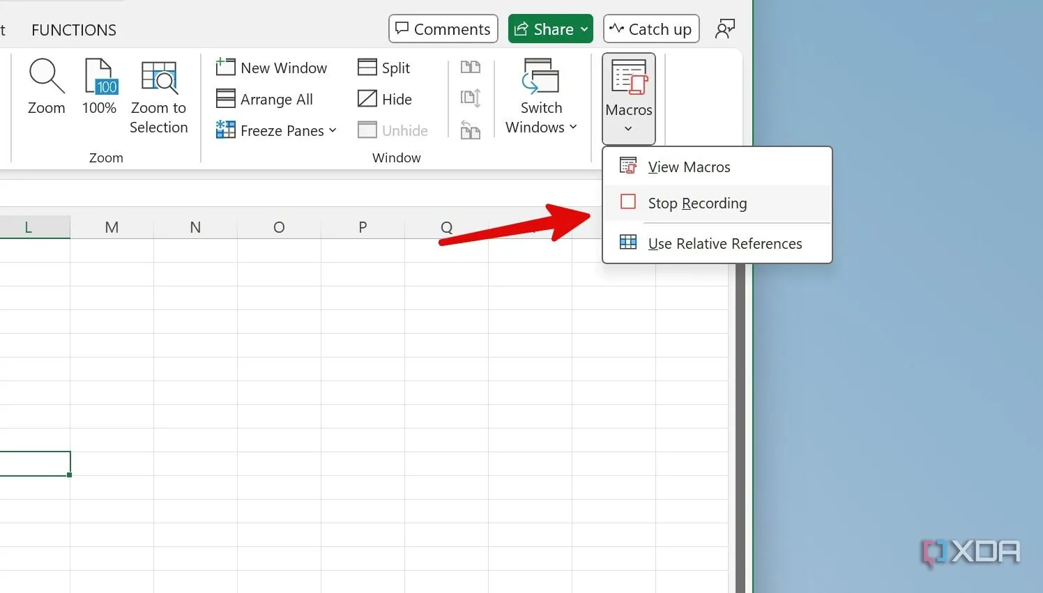 Dừng quá trình ghi macro trong Excel sau khi hoàn tất tạo thông điệp Valentine