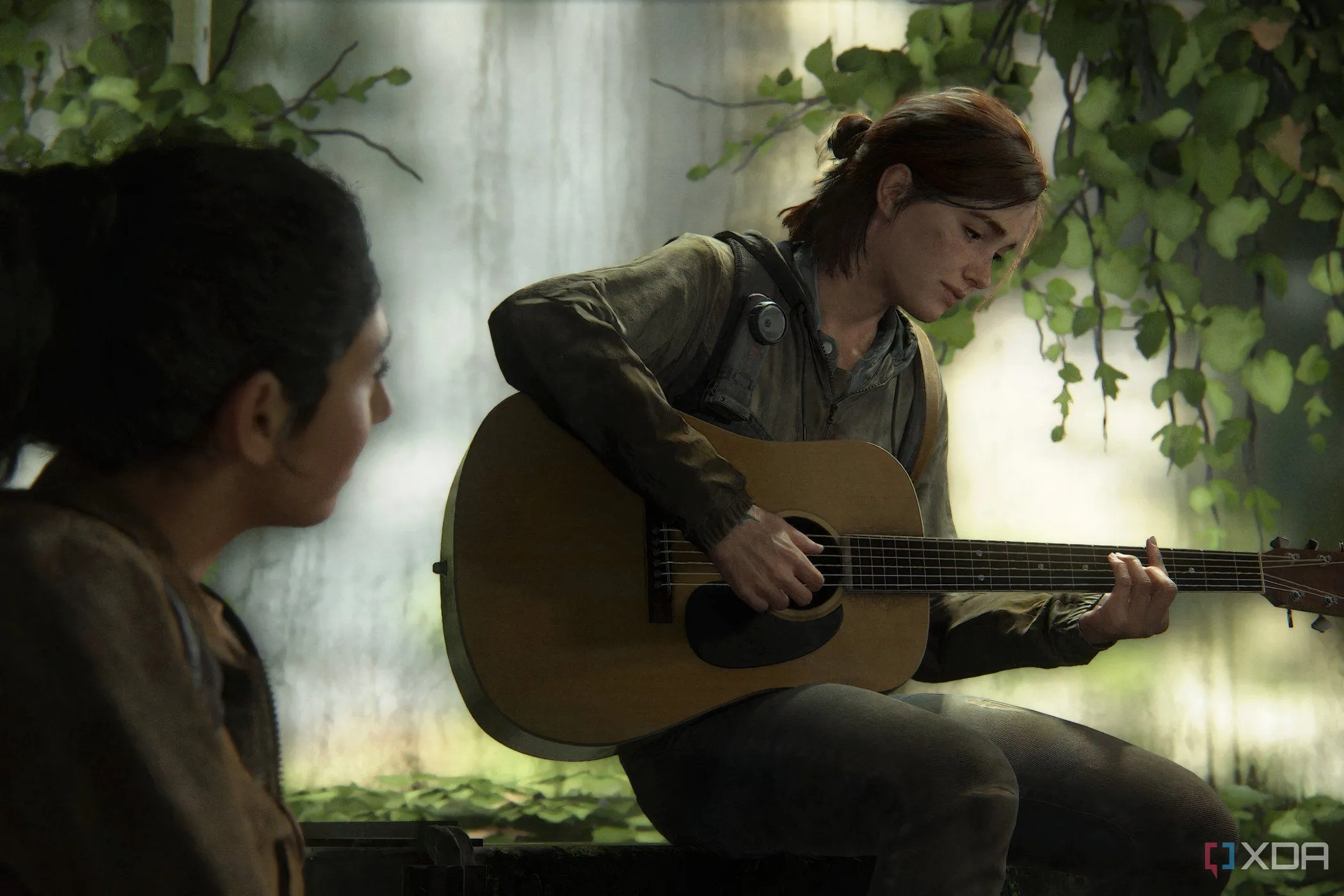 Ellie chơi guitar trong The Last of Us Part II, một khoảnh khắc tĩnh lặng giữa thế giới hậu tận thế