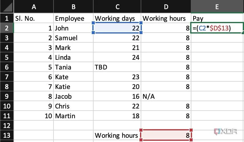 Gán biến trong Excel để tối ưu công thức