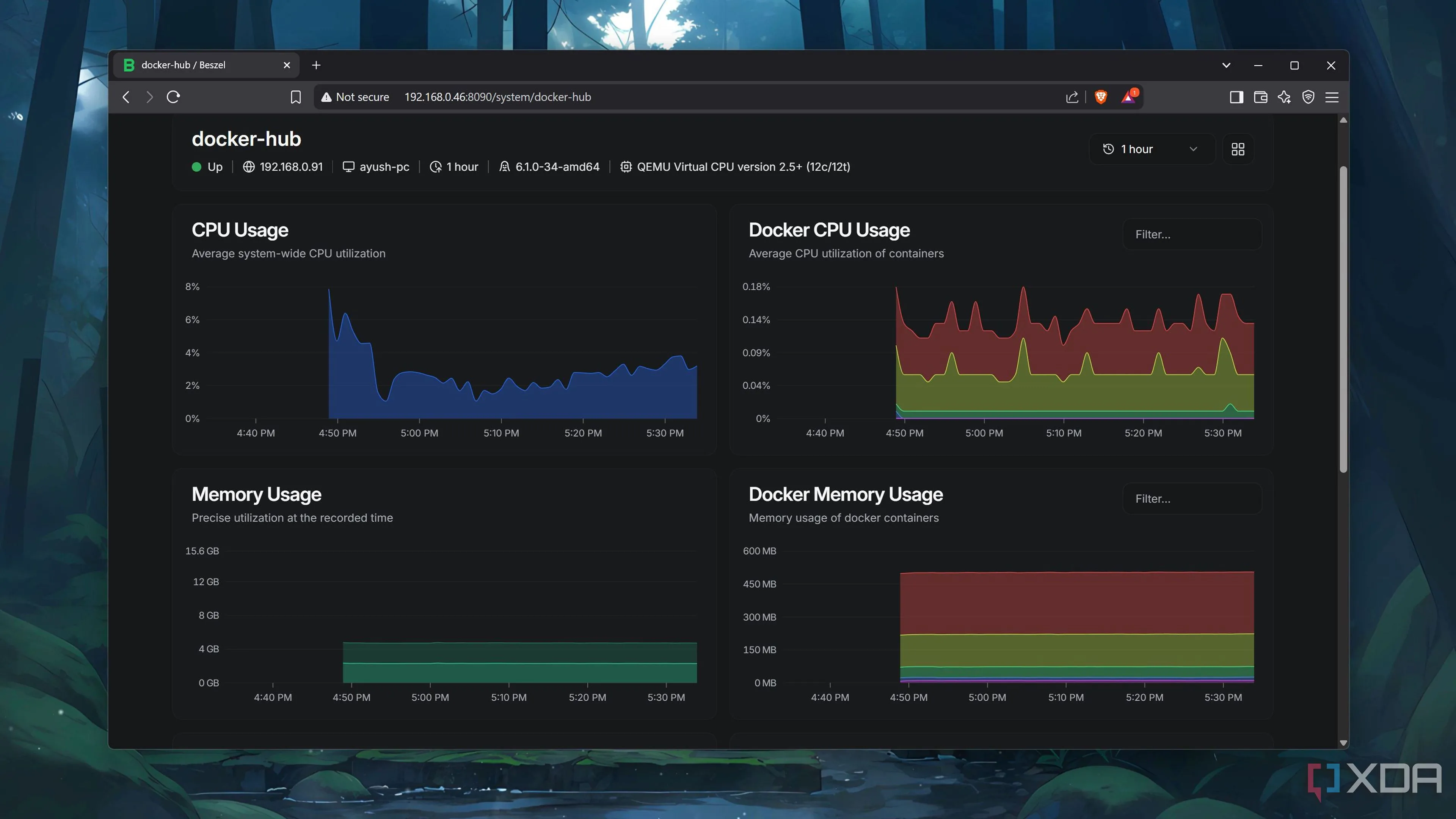 Giám sát một server bằng Beszel trên dashboard