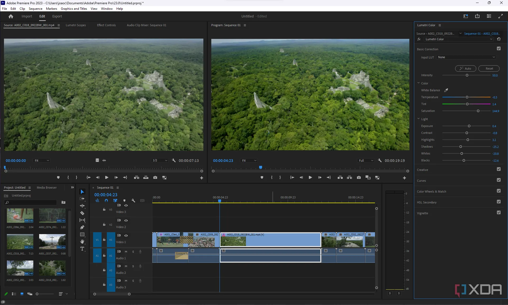 Giao diện Adobe Premiere Pro, minh họa công việc chỉnh sửa video chuyên nghiệp được tăng tốc nhờ RAM tốc độ cao