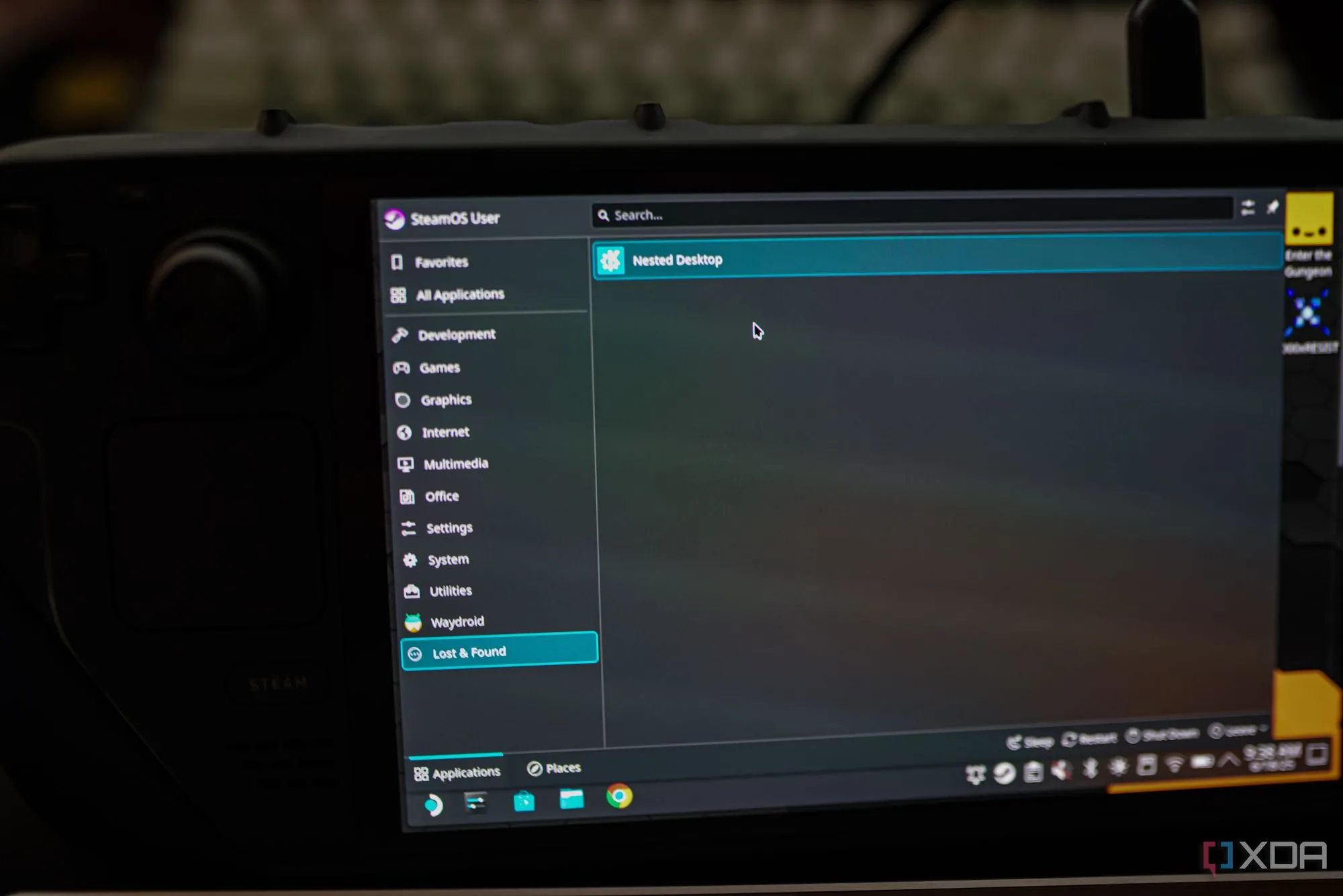 Giao diện Android TV trên Steam Deck chạy Waydroid