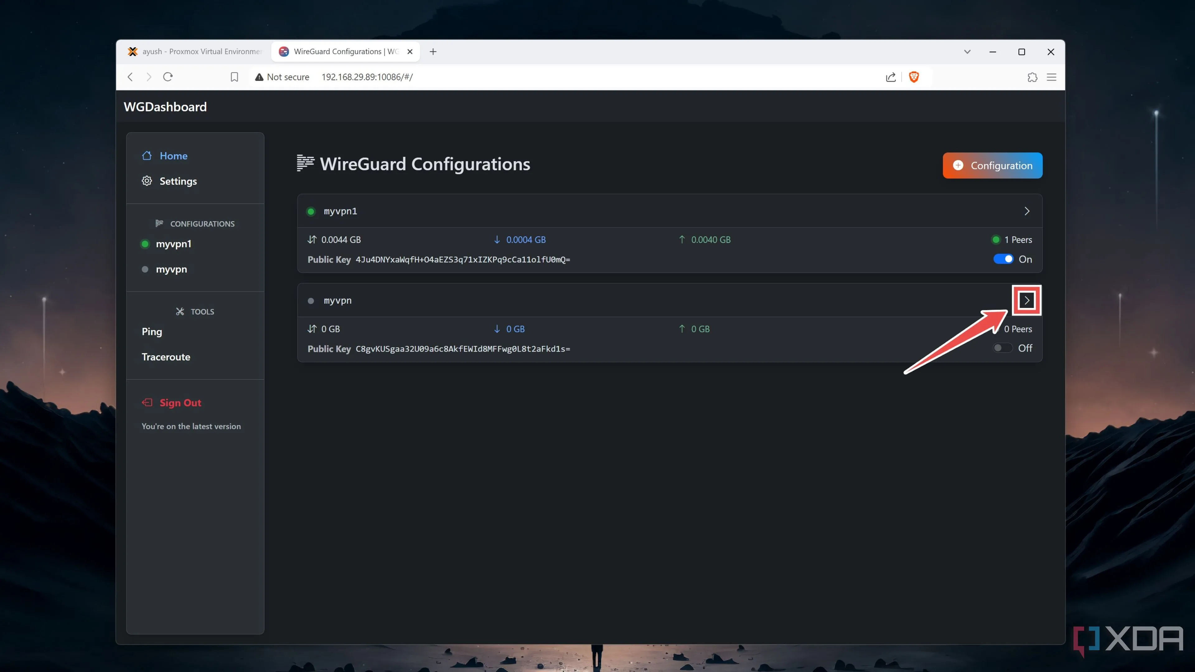 Giao diện cấu hình WireGuard VPN trên máy tính, minh họa cho việc thiết lập kết nối an toàn