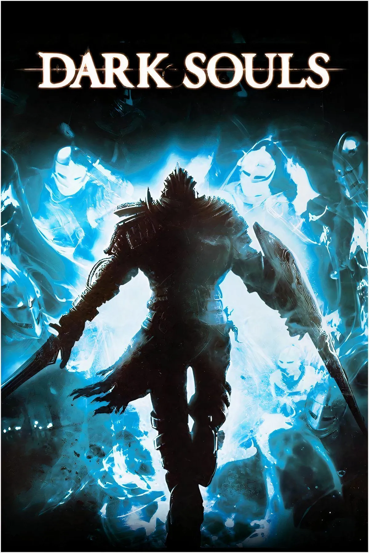 Giao diện chính của game Dark Souls với nhân vật hiệp sĩ cầm kiếm