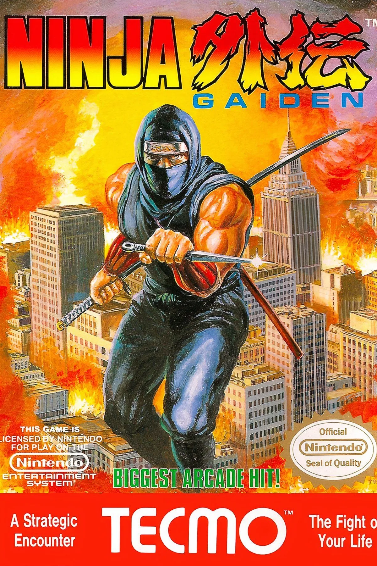 Giao diện chính của game Ninja Gaiden với nhân vật Ryu Hayabusa