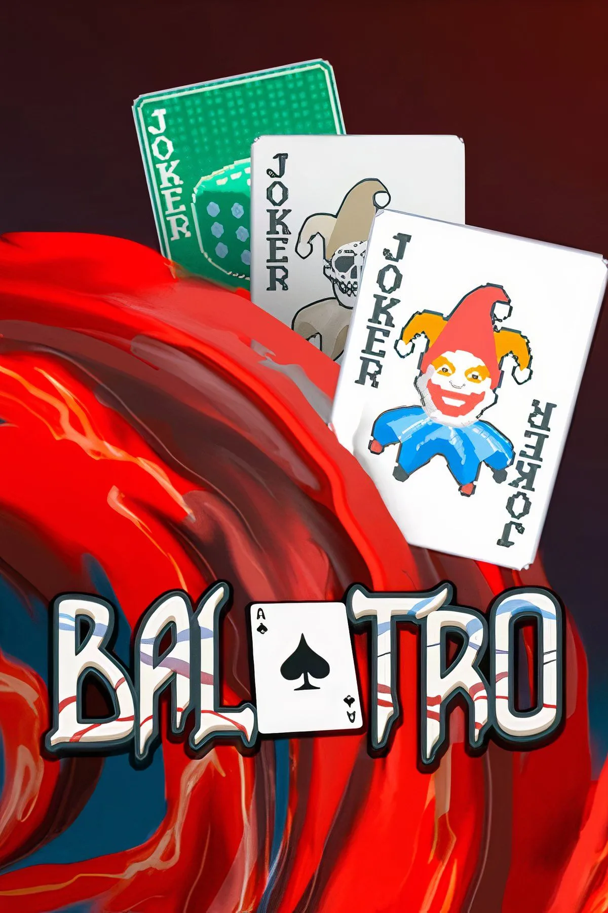 Giao diện chơi Balatro với các lá bài poker và Joker đặc biệt