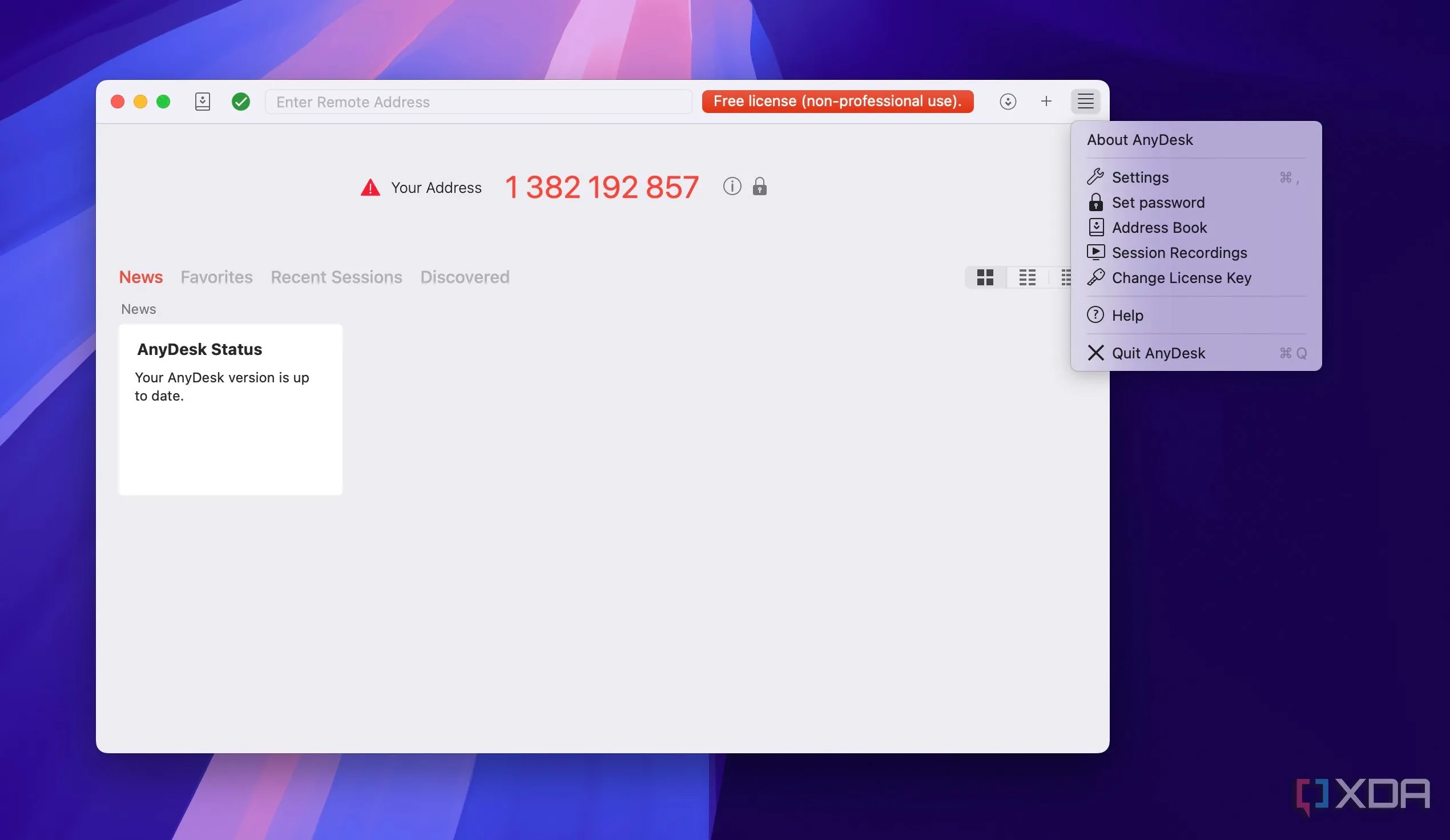 Giao diện đơn giản của AnyDesk, dễ dàng nhập mã ID để kết nối từ xa