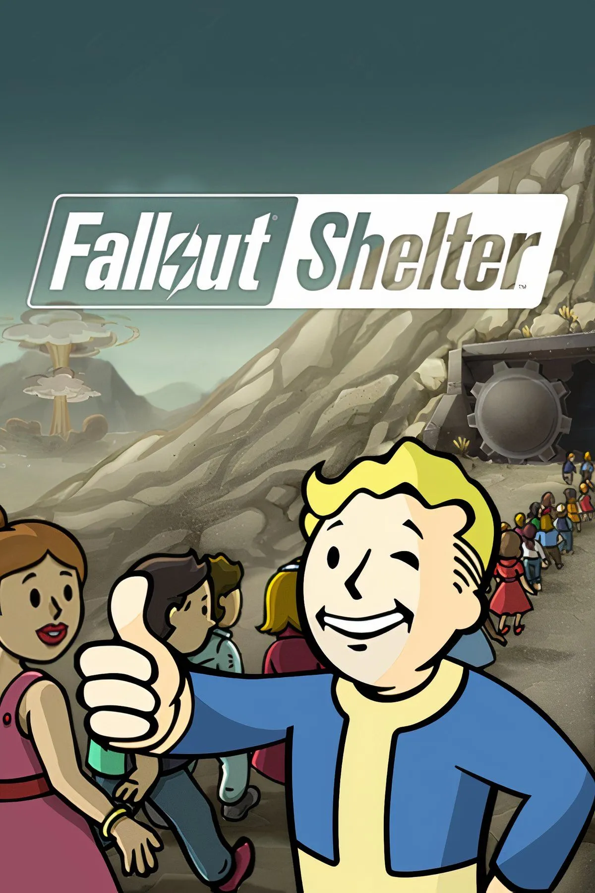 Giao diện Fallout Shelter với người dân trong hầm trú ẩn Vault-Tec, minh họa game quản lý mô phỏng miễn phí