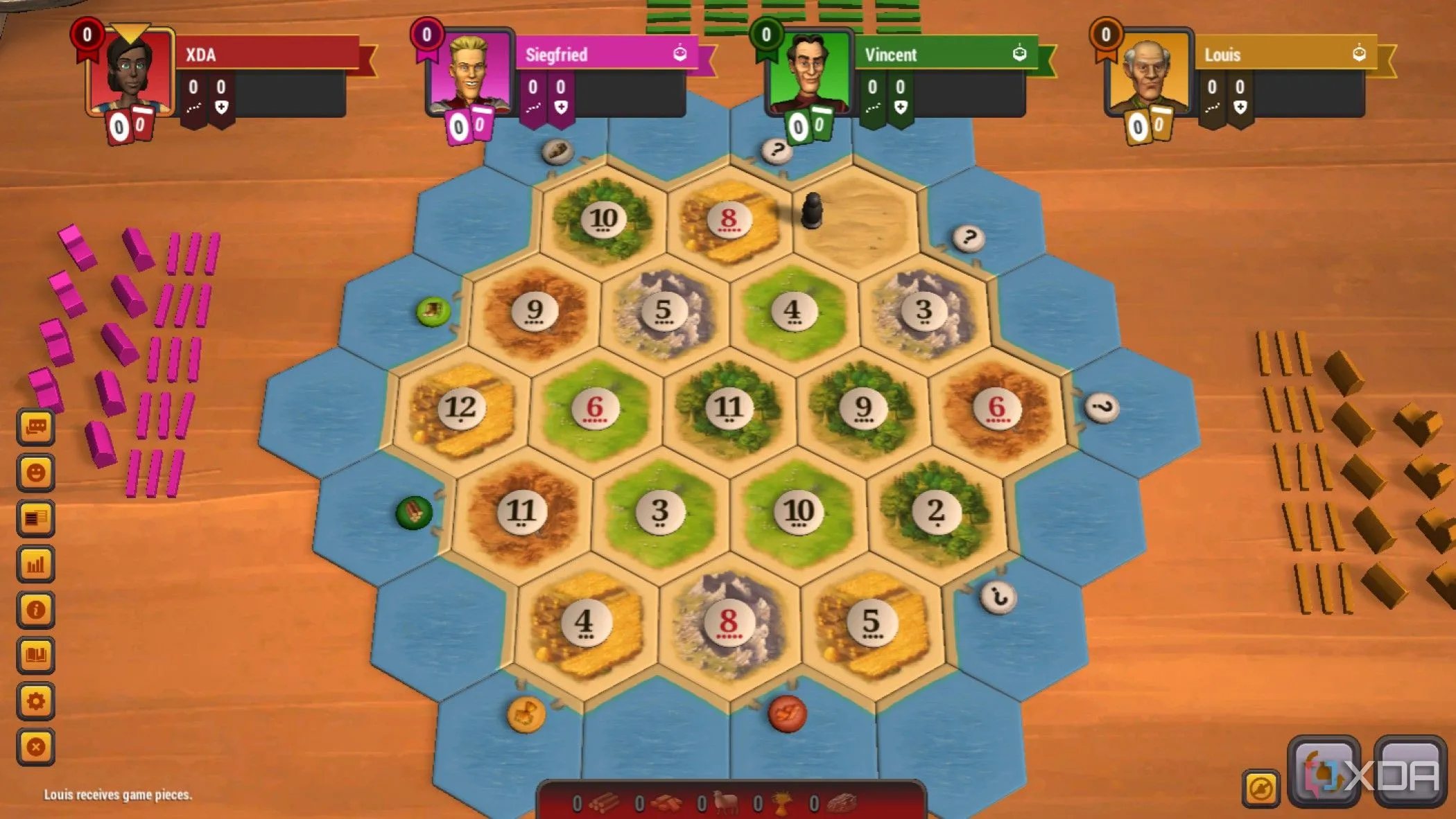 Giao diện game Catan Universe mô phỏng trò chơi board game Catan trên nền tảng số