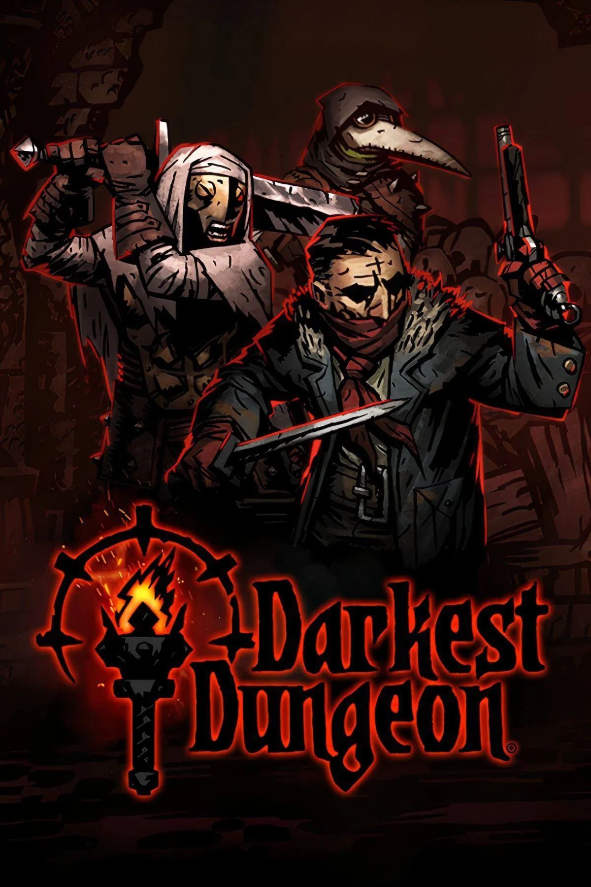 Giao diện game Darkest Dungeon với phong cách đồ họa Gothic