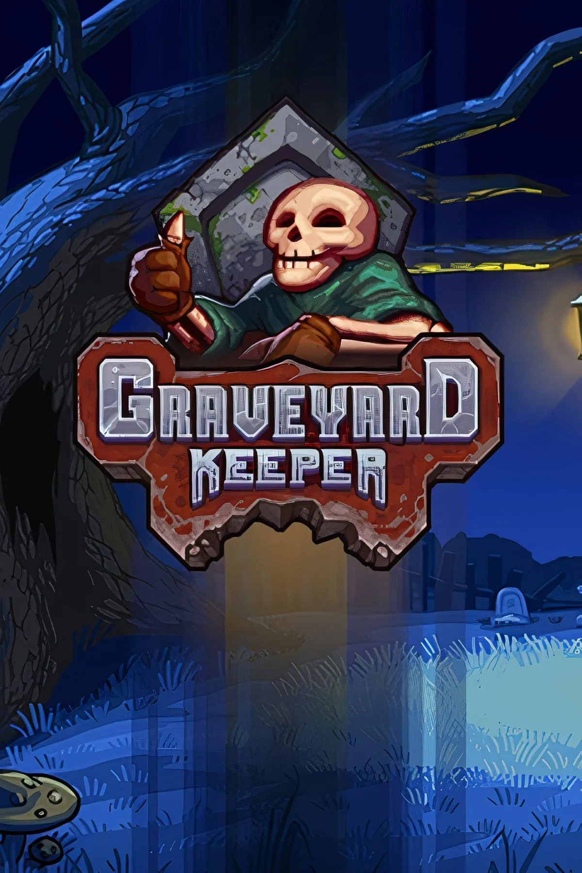 Giao diện game Graveyard Keeper với nhân vật chính và nghĩa trang