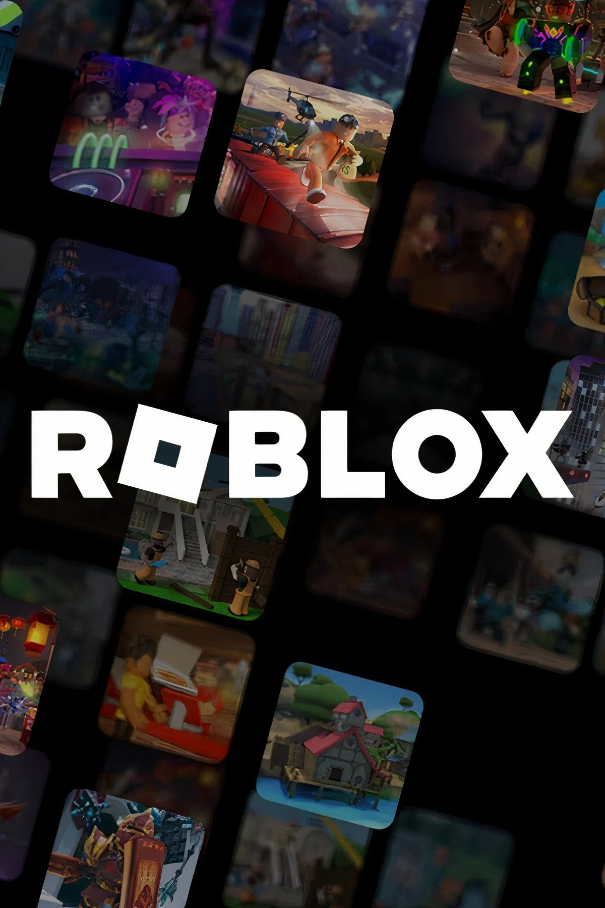 Giao diện game Roblox với các hình ảnh đại diện người chơi và môi trường sáng tạo.