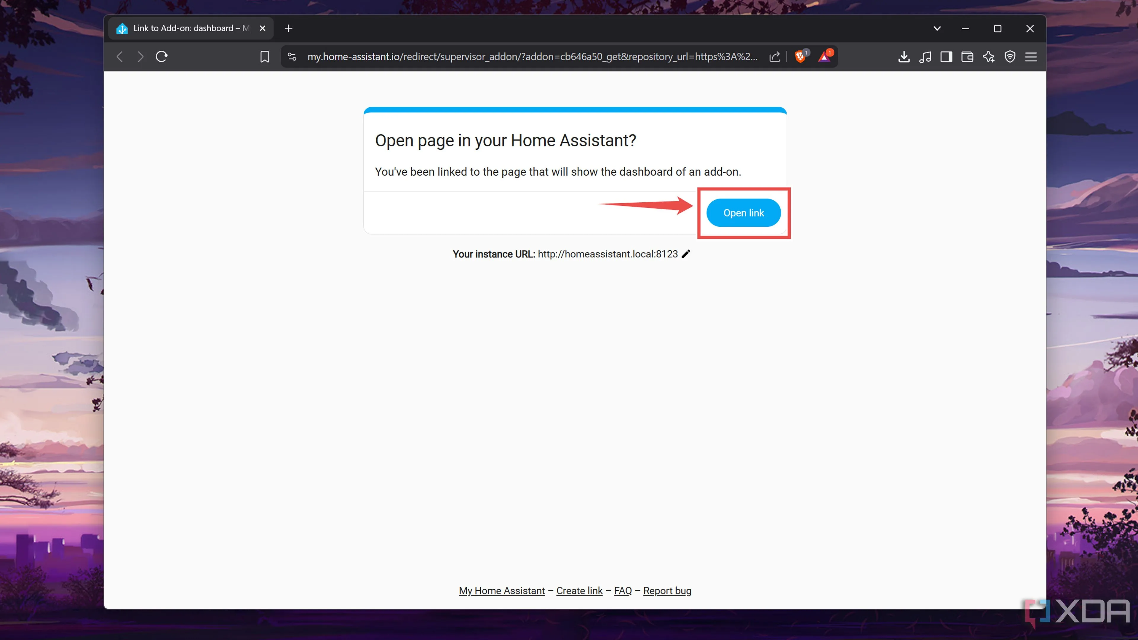Giao diện Home Assistant mở trang cài đặt HACS qua My Link