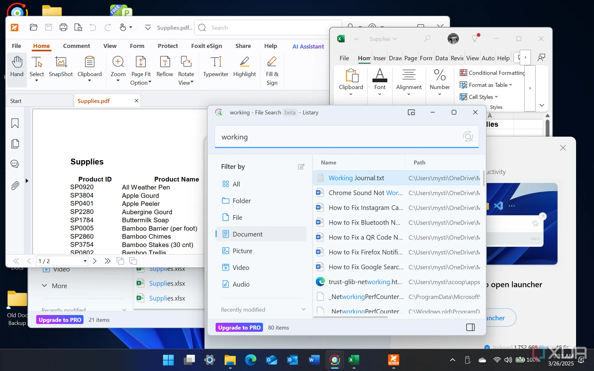 Giao diện Listary đang khởi chạy tệp tin và ứng dụng trên Windows