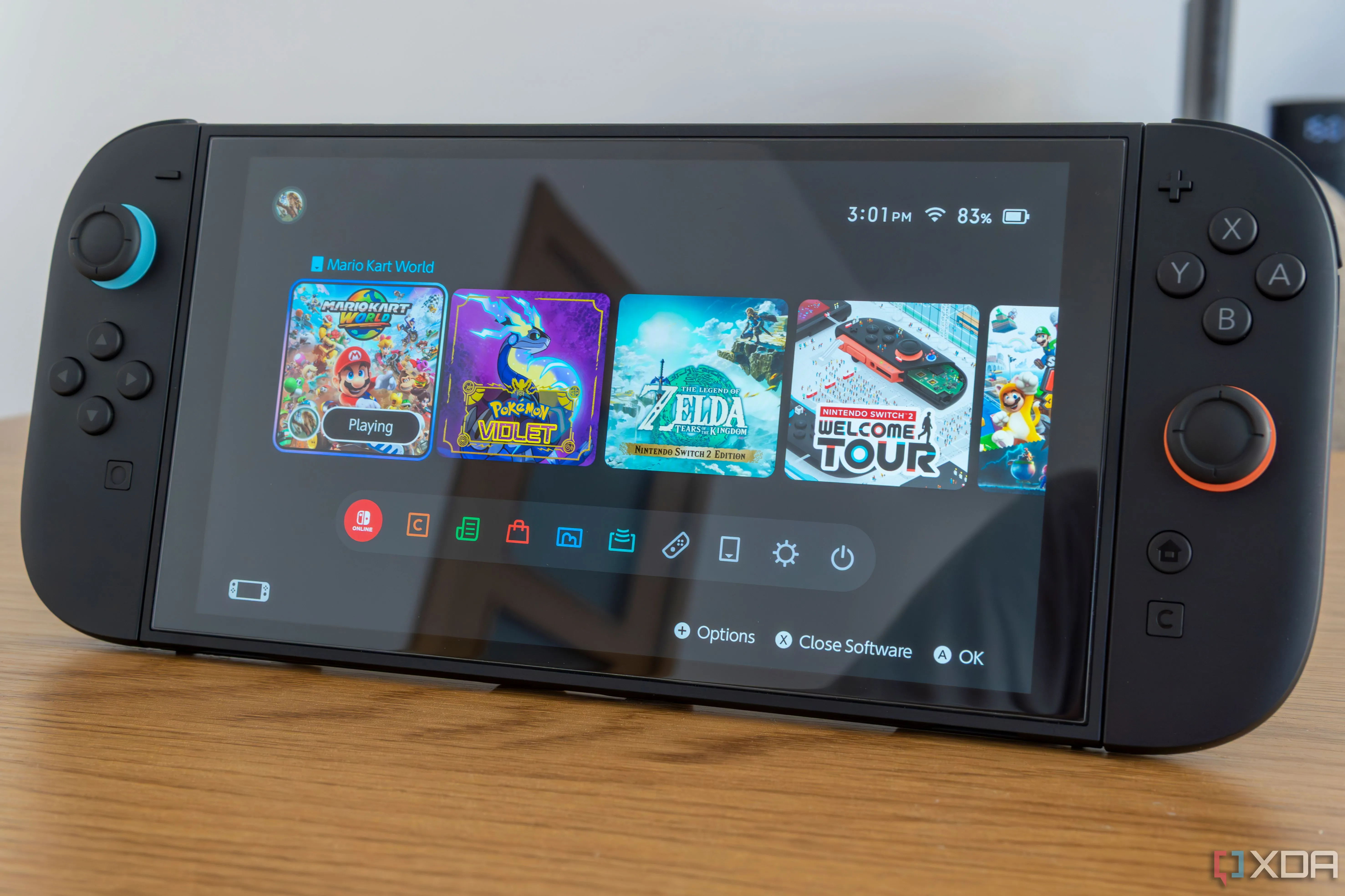 Giao diện màn hình chính của Nintendo Switch 2, minh họa nền tảng mới đang định hình lại cộng đồng speedrun.