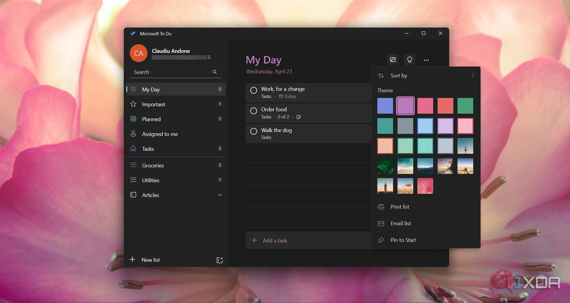 Giao diện My Day của Microsoft To Do giúp tập trung vào các tác vụ trong ngày