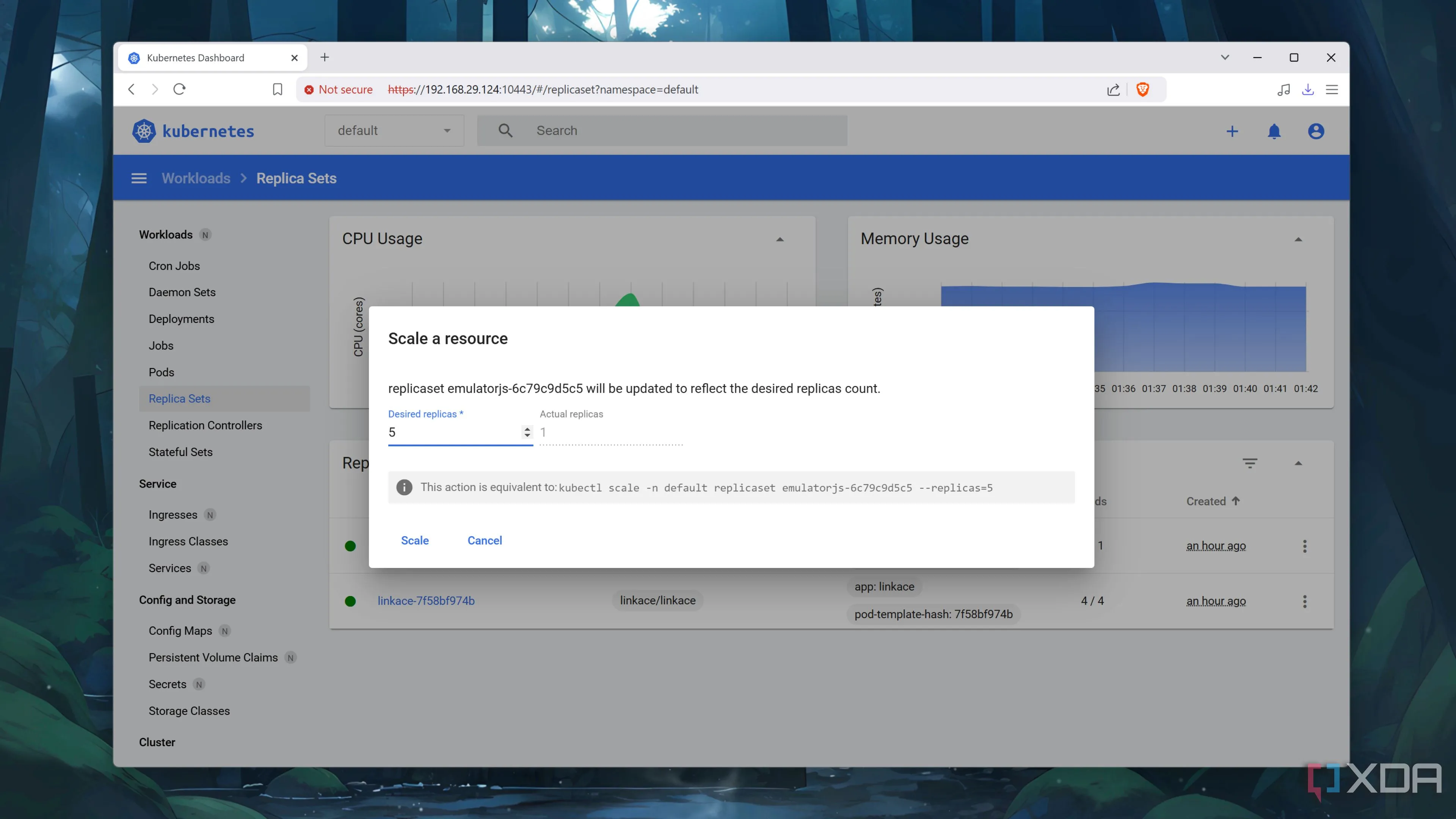 Giao diện người dùng Kubernetes thể hiện quy trình mở rộng một Pod