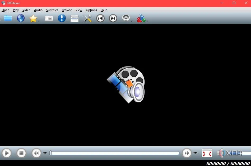 Giao diện người dùng SMPlayer với các tùy chọn phát lại video