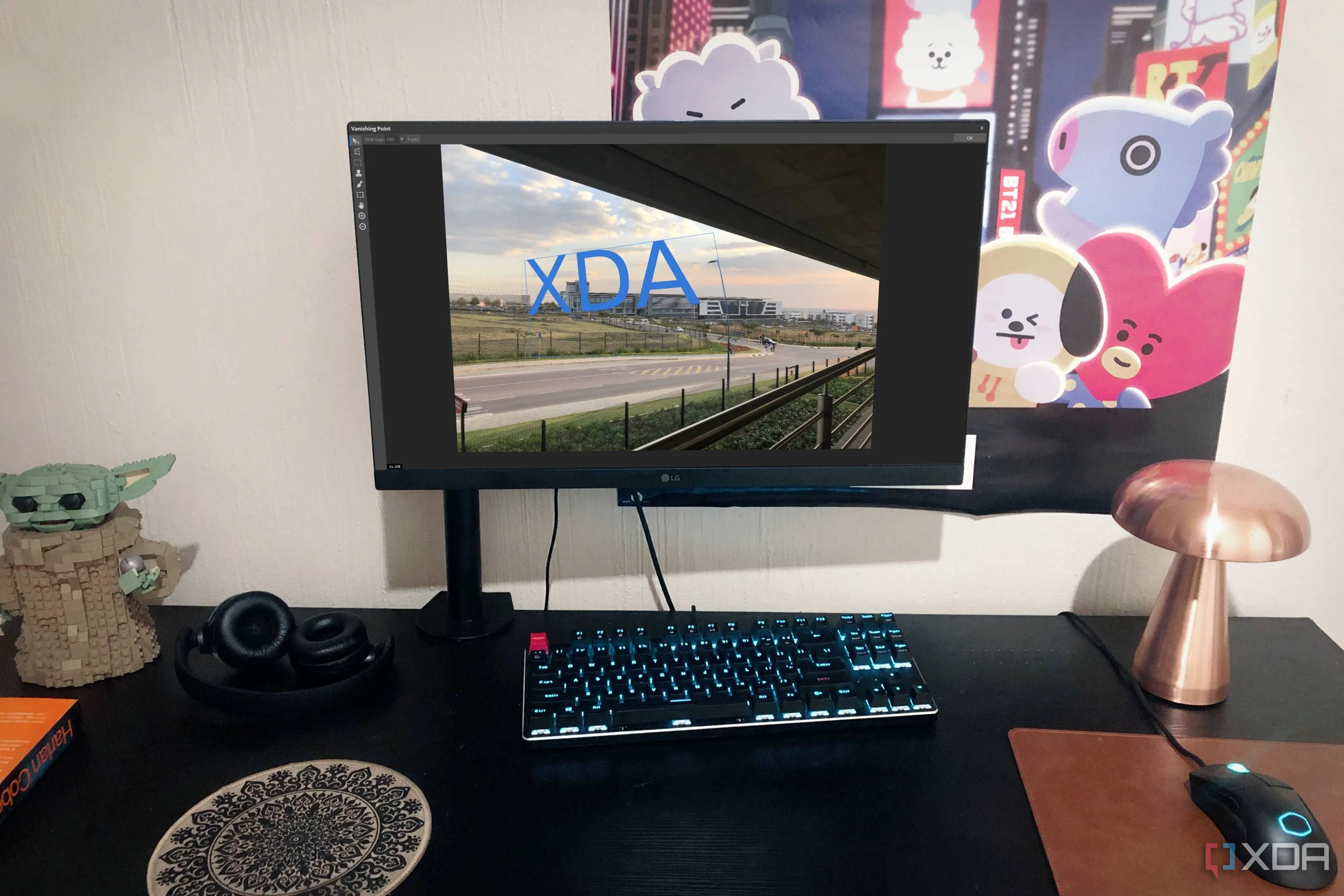 Giao diện Photopea trên máy tính để bàn với các vật dụng cá nhân