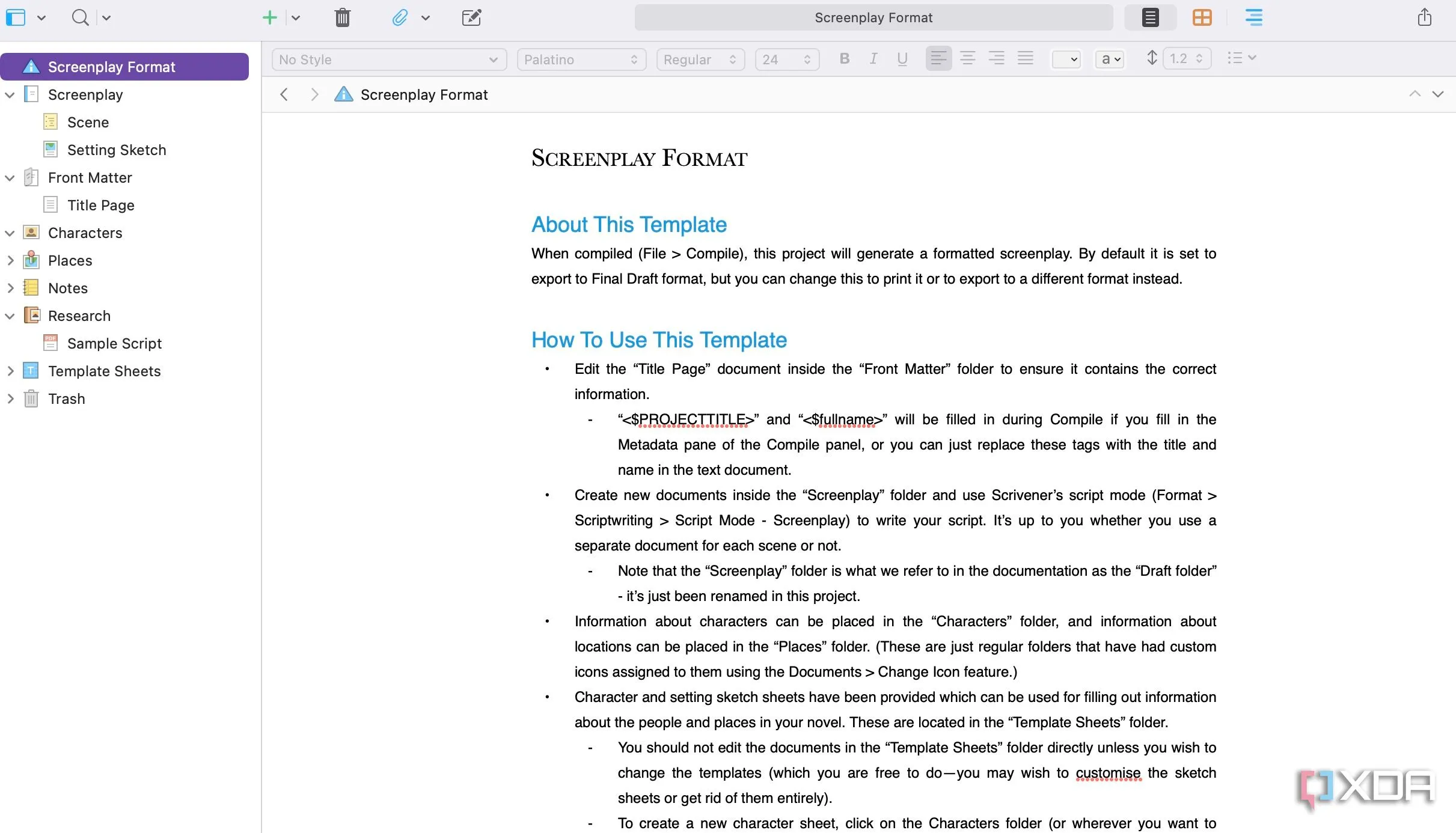 Giao diện Scrivener trên các nền tảng Windows và macOS minh họa khả năng tương thích đa nền tảng