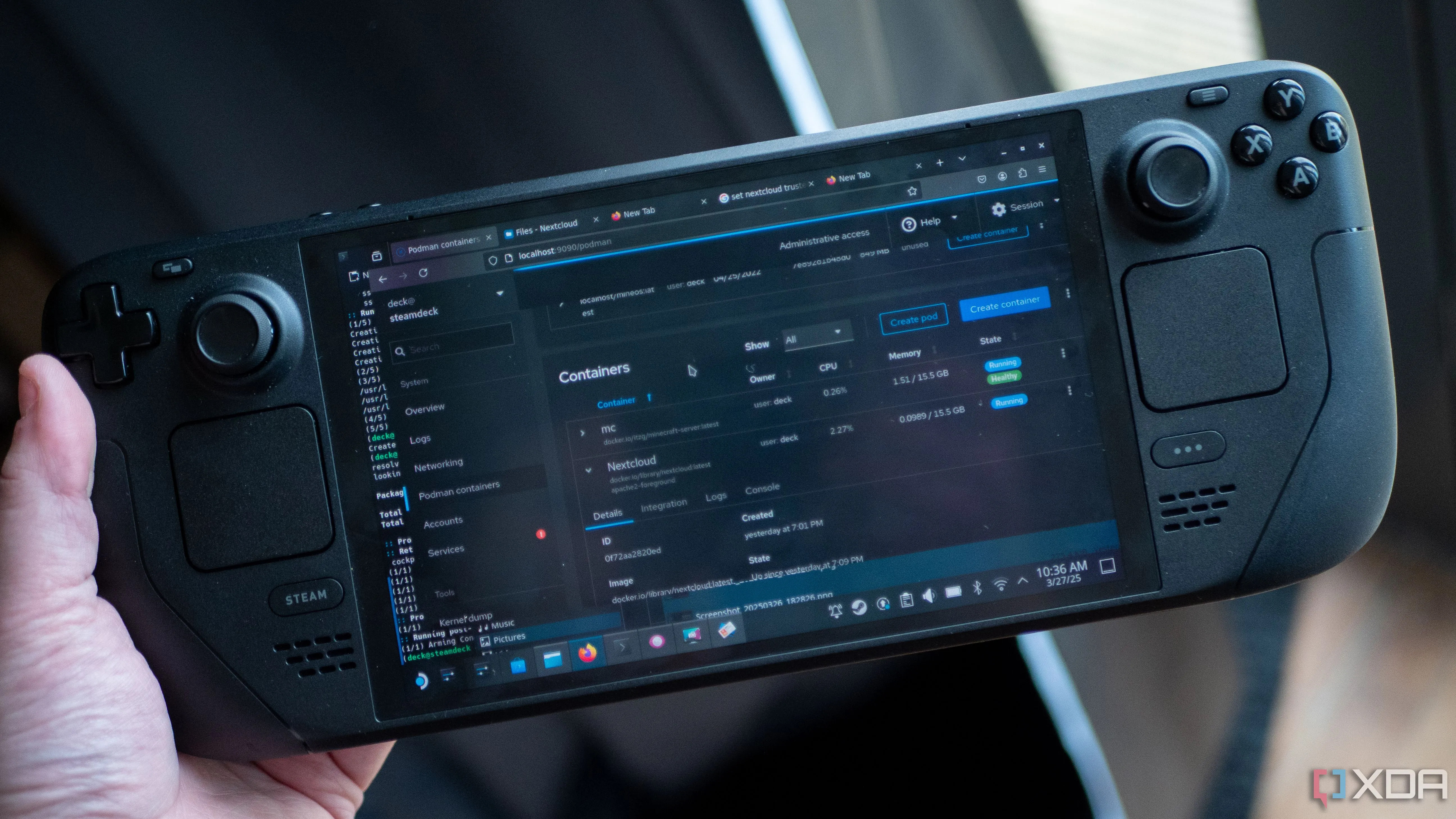 Giao diện Steam Deck Cockpit Podman